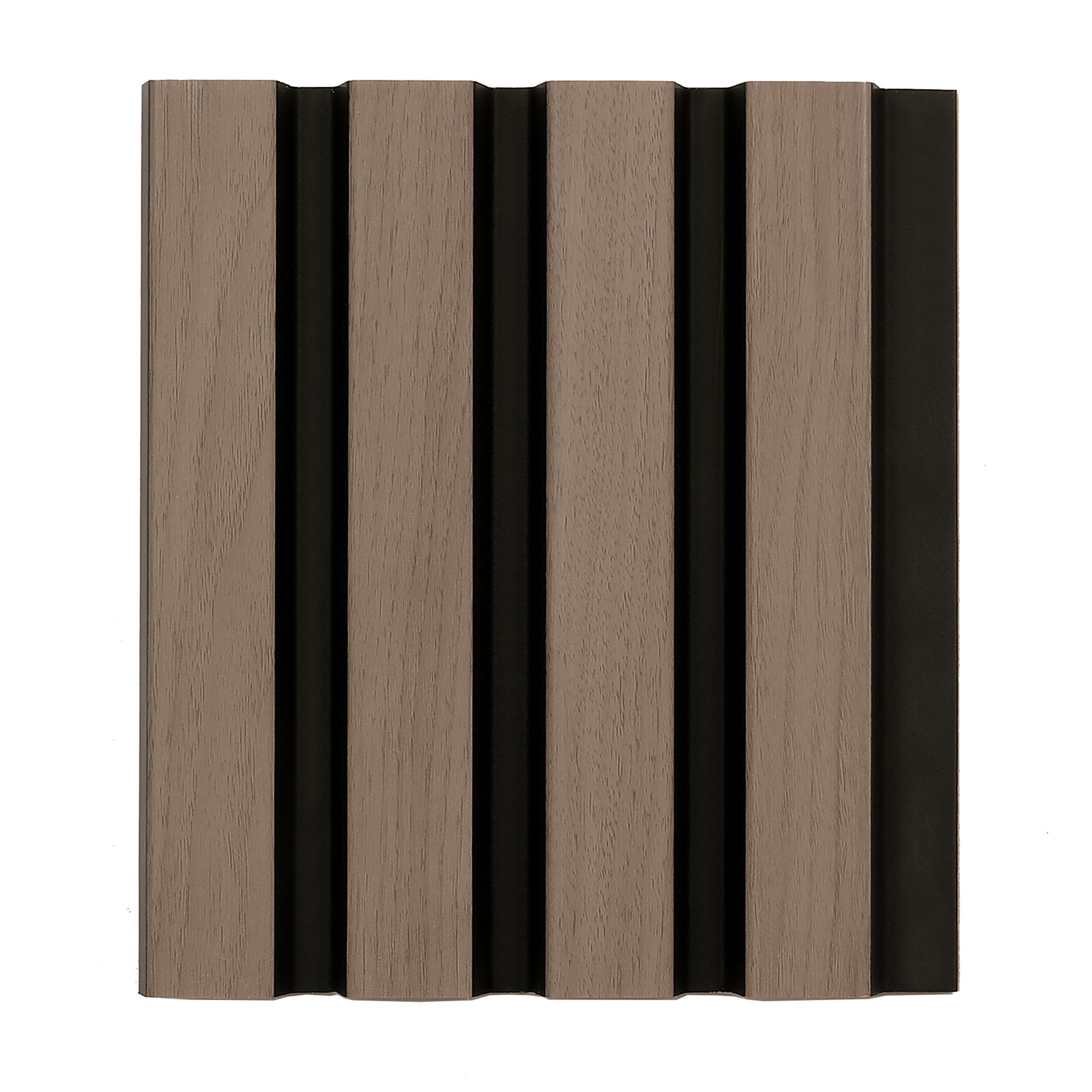 Aquadry Laminate Tongue & groove Bathroom Decorative panel (H)2400mm (W)170mm - Matt Black Slatted Walnut effect