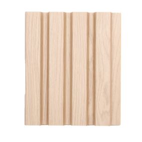 Aquadry Matt Slatted Oak effect Laminate Tongue & groove Bathroom Decorative panel (H)2400mm (W)170mm