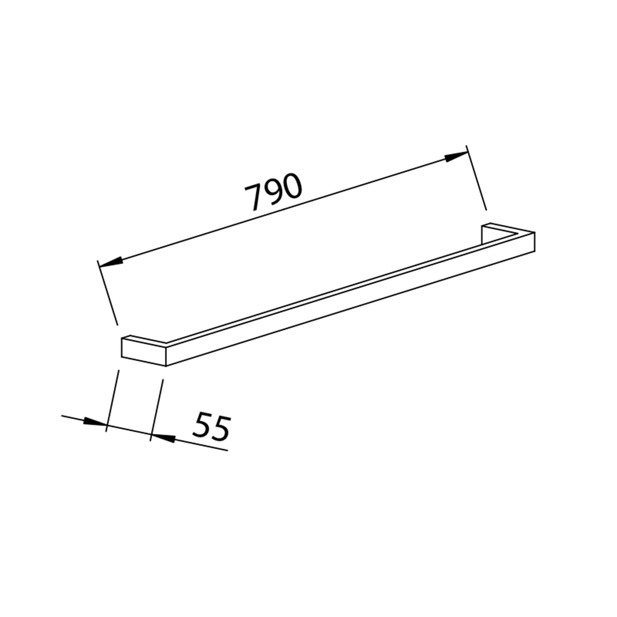 Aquadry Oria Chrome effect Stainless steel Wall-mounted Towel rail (W)79cm