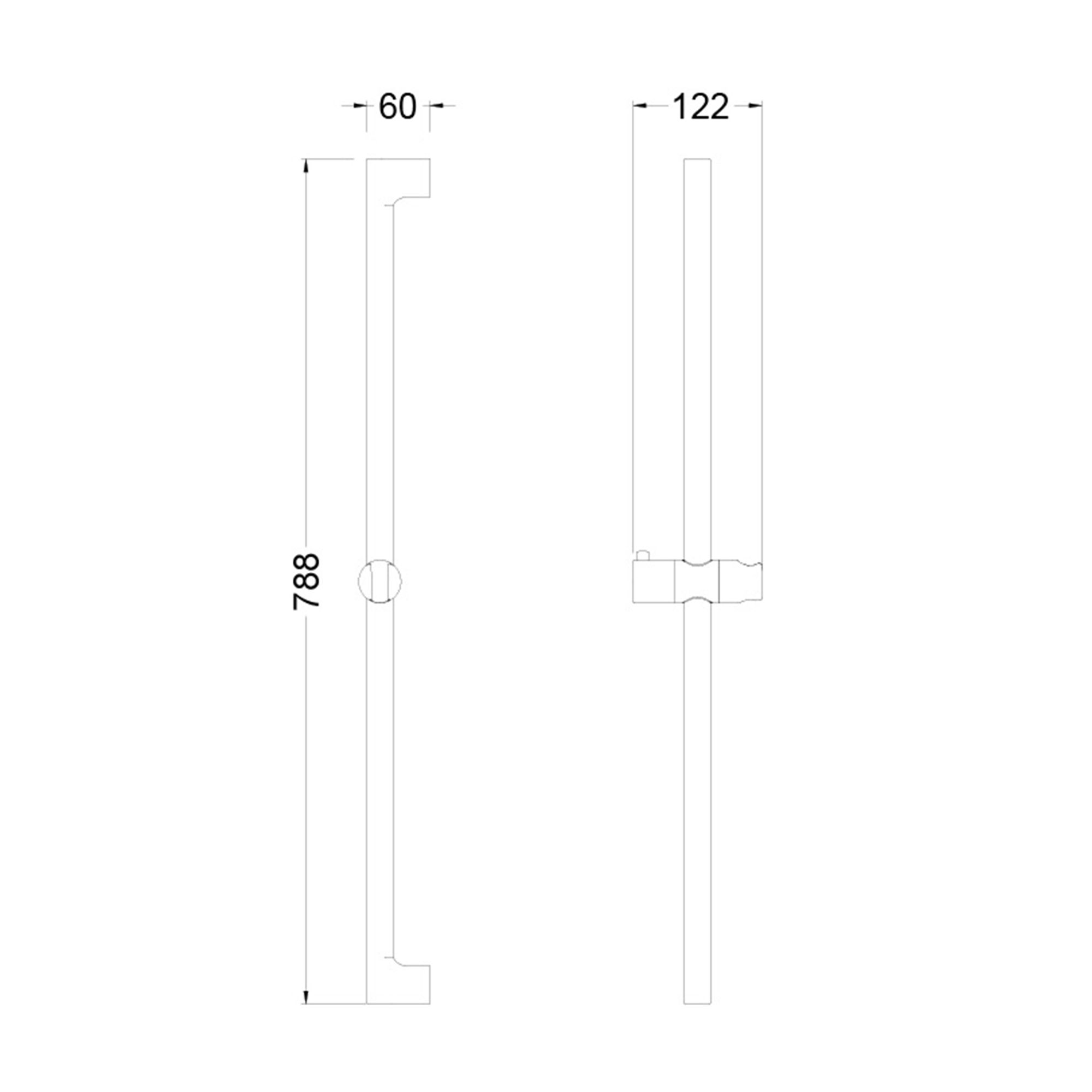 Aquadry Oria Chrome effect Straight Adjustable shower riser rail, 78.8cm