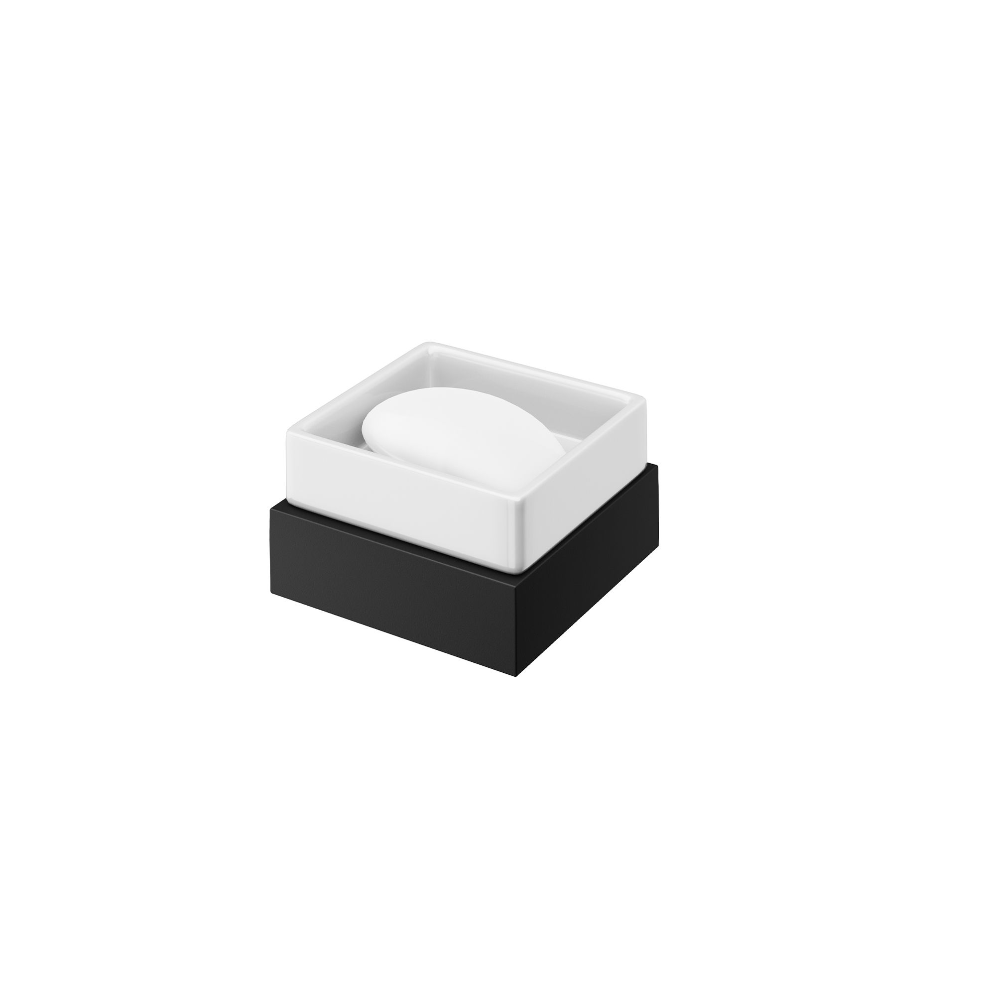 Aquadry Oria Matt Brushed Black Wall-mounted Toilet roll holder (H)50mm (W)95mm