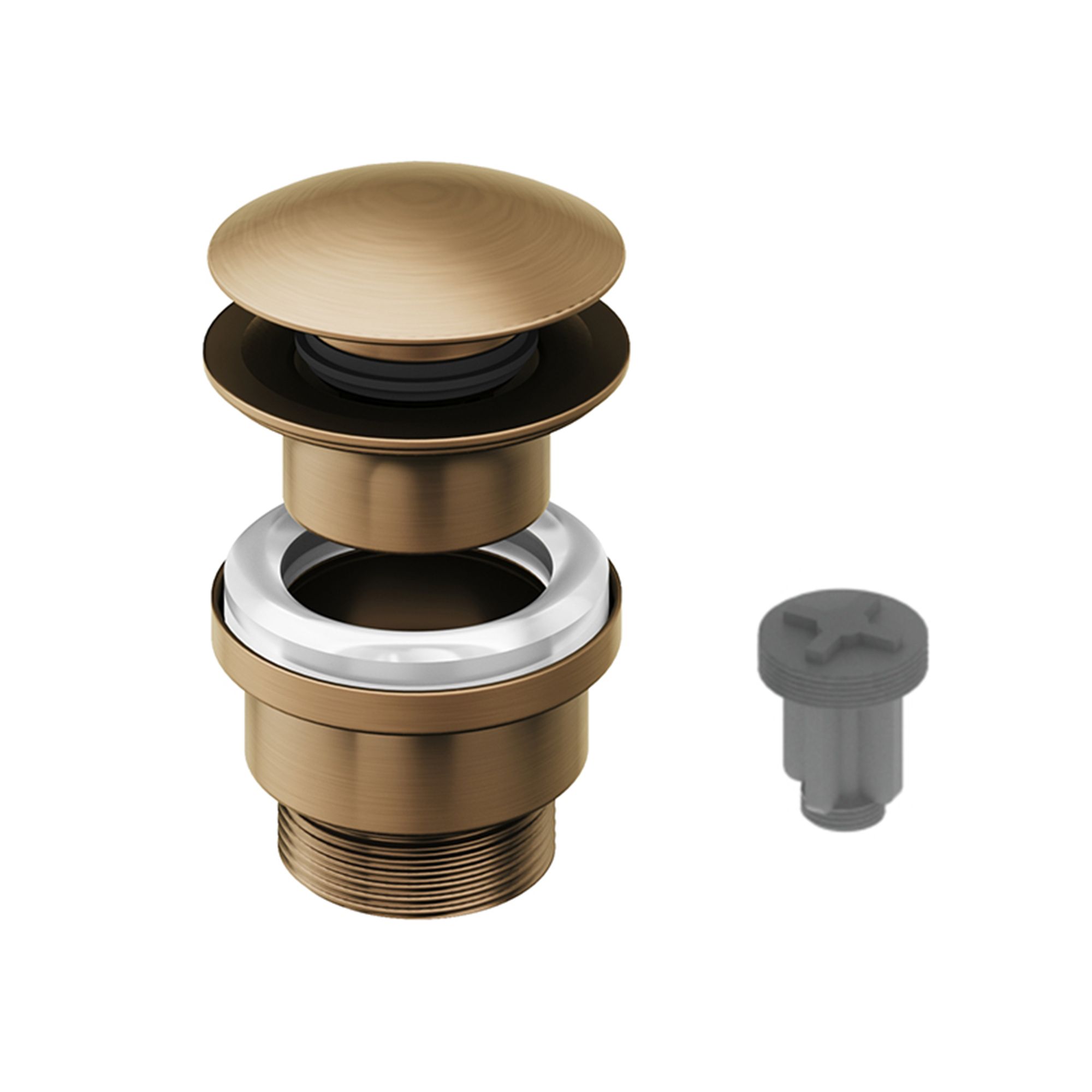 Aquadry Oria Tall Bronze effect Round Deck-mounted Sink or worktop Tap