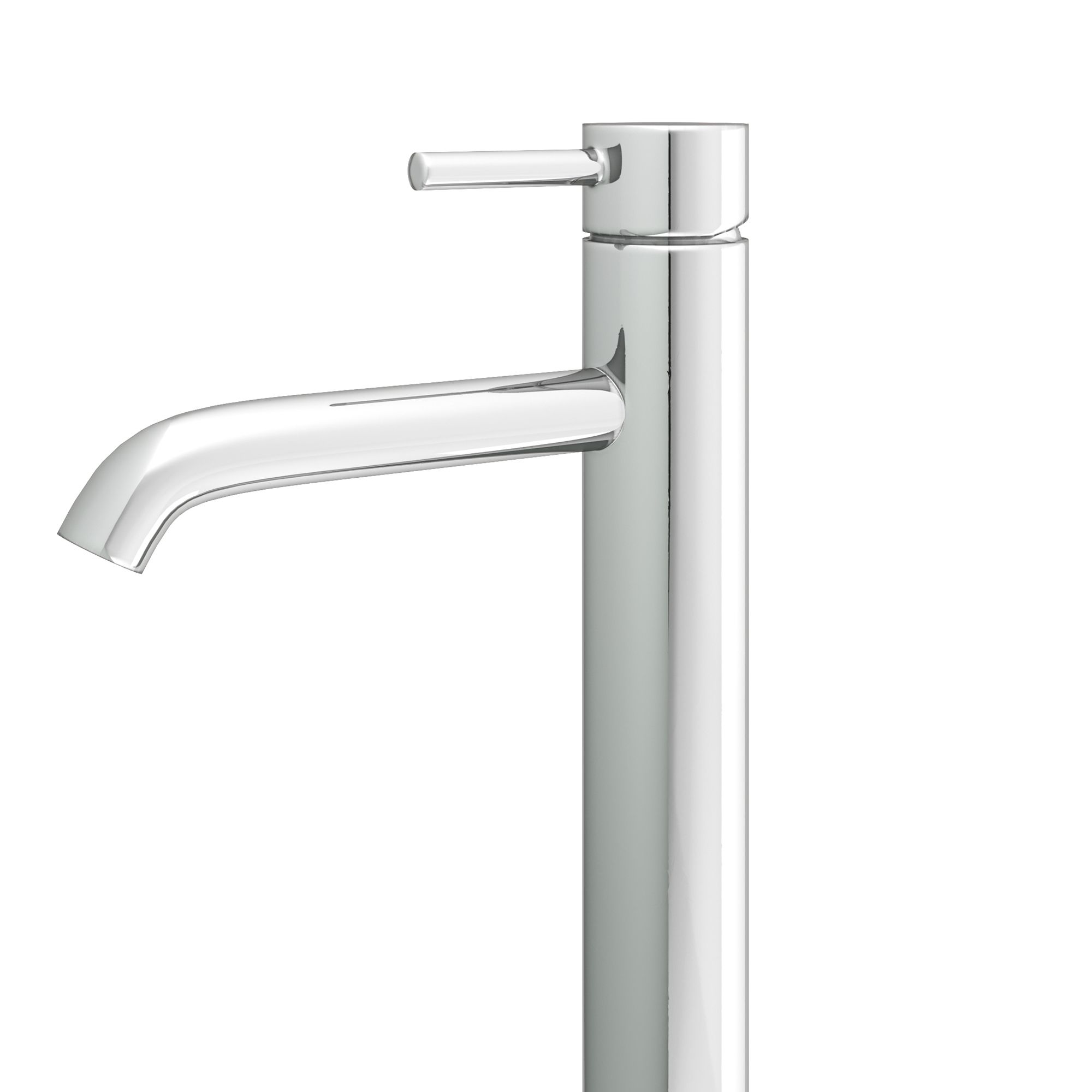 Aquadry Oria Tall Gloss Chrome effect Deck-mounted Thermostatic Sink Mono mixer Tap