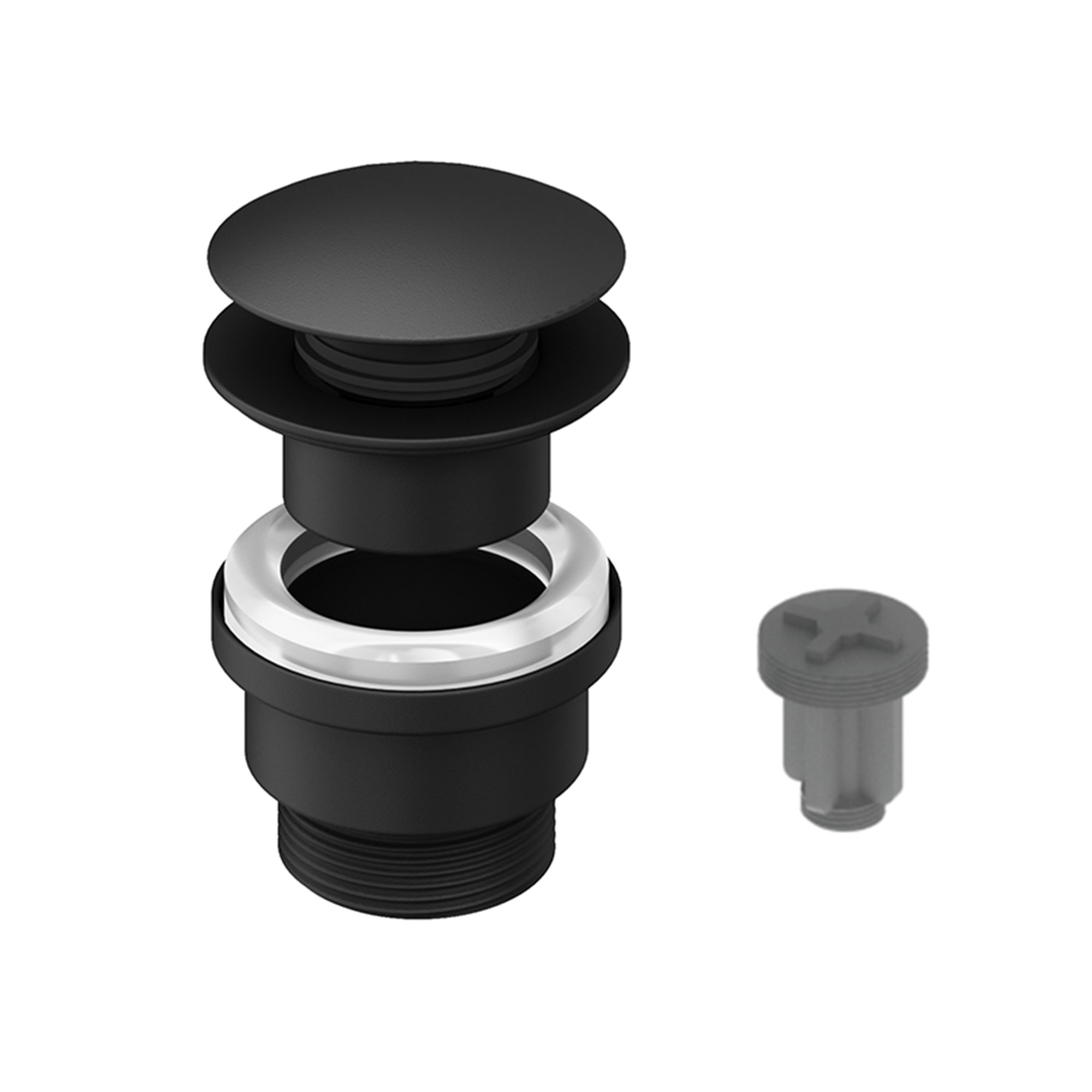 Aquadry Oria Tall Matt Black Round Deck-mounted Sink or worktop Tap