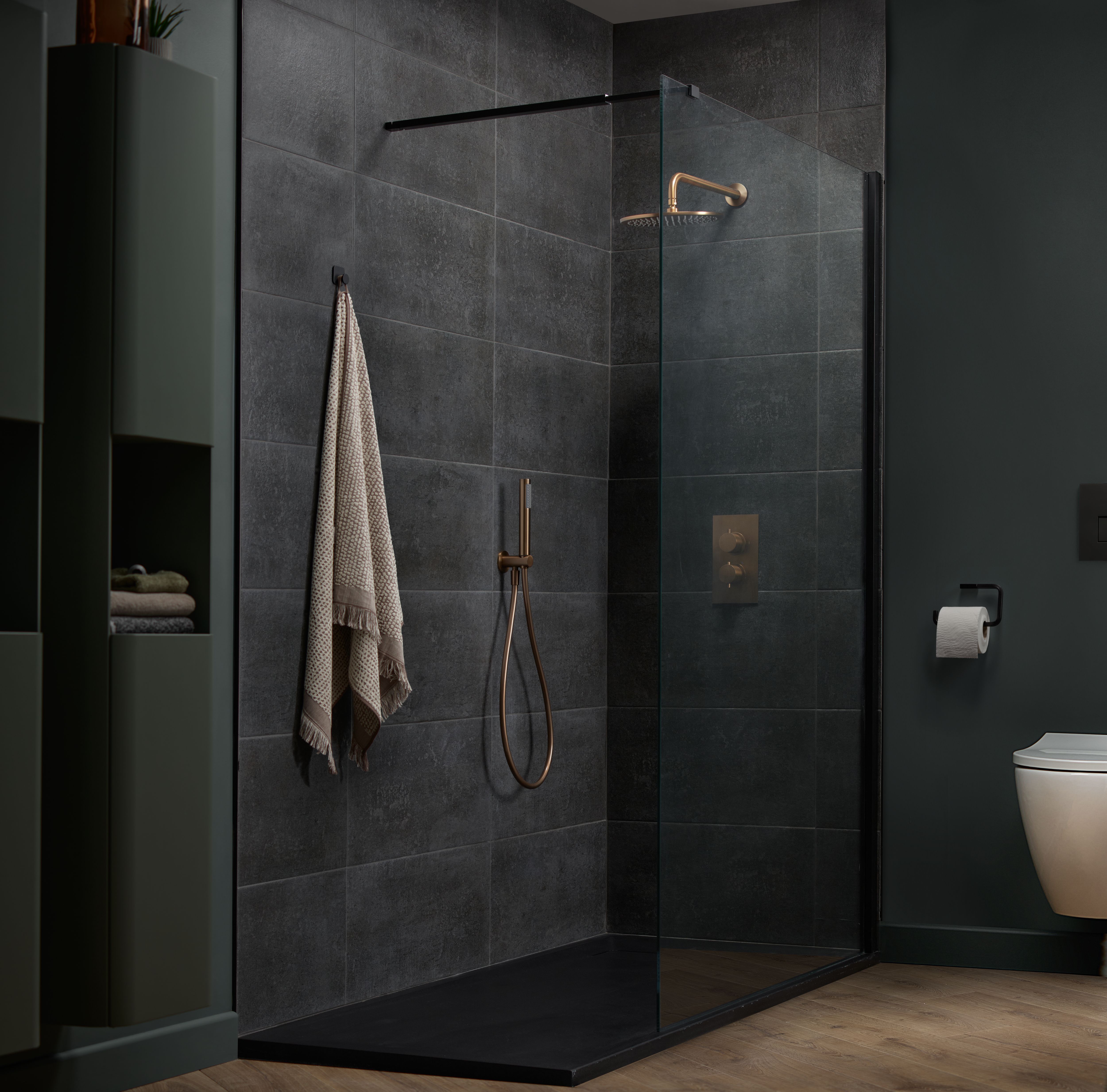Aquadry Oria ½ turn Bronze effect Diverter Shower mixer