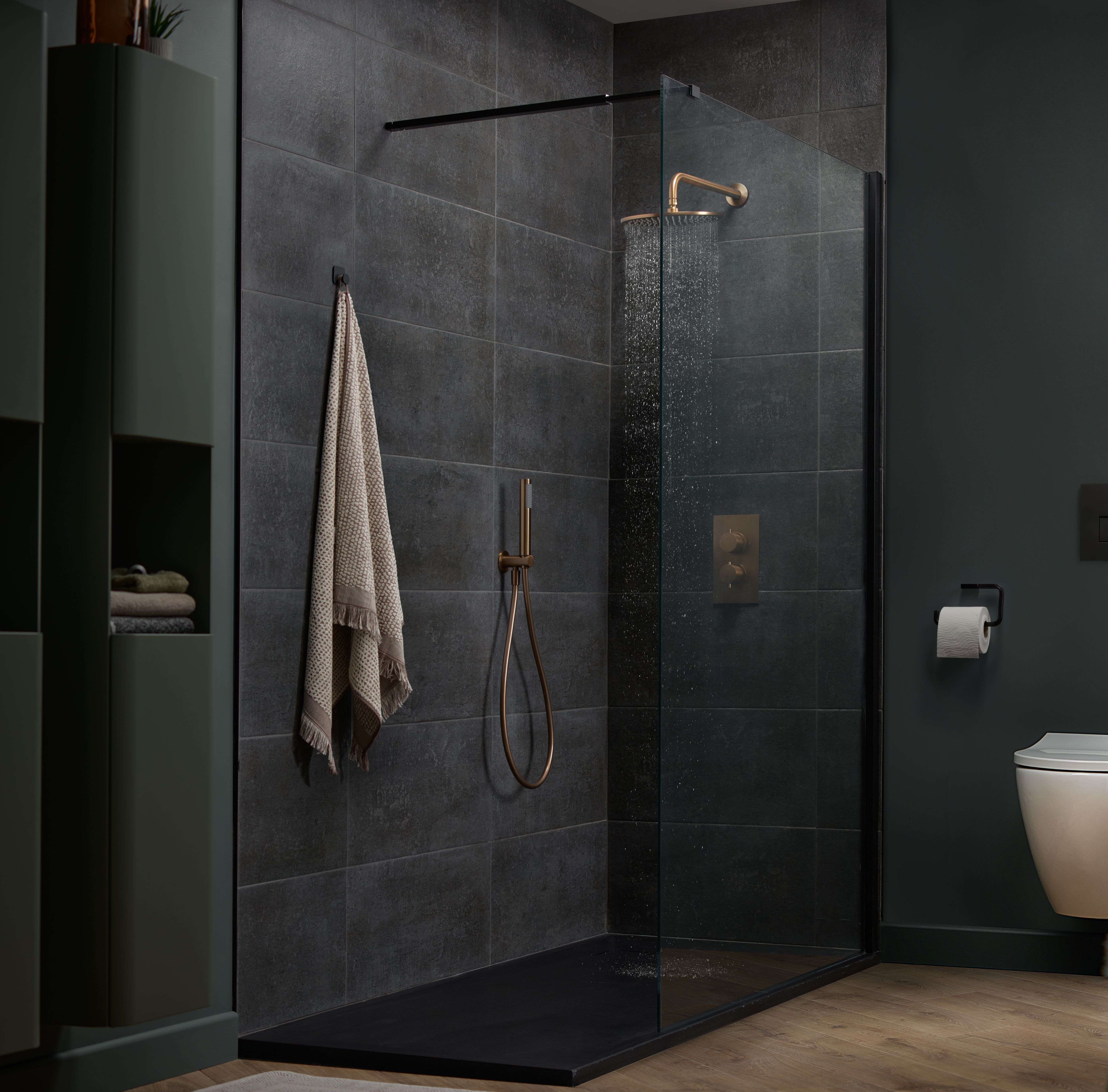 Aquadry Oria ½ turn Bronze effect Diverter Shower mixer