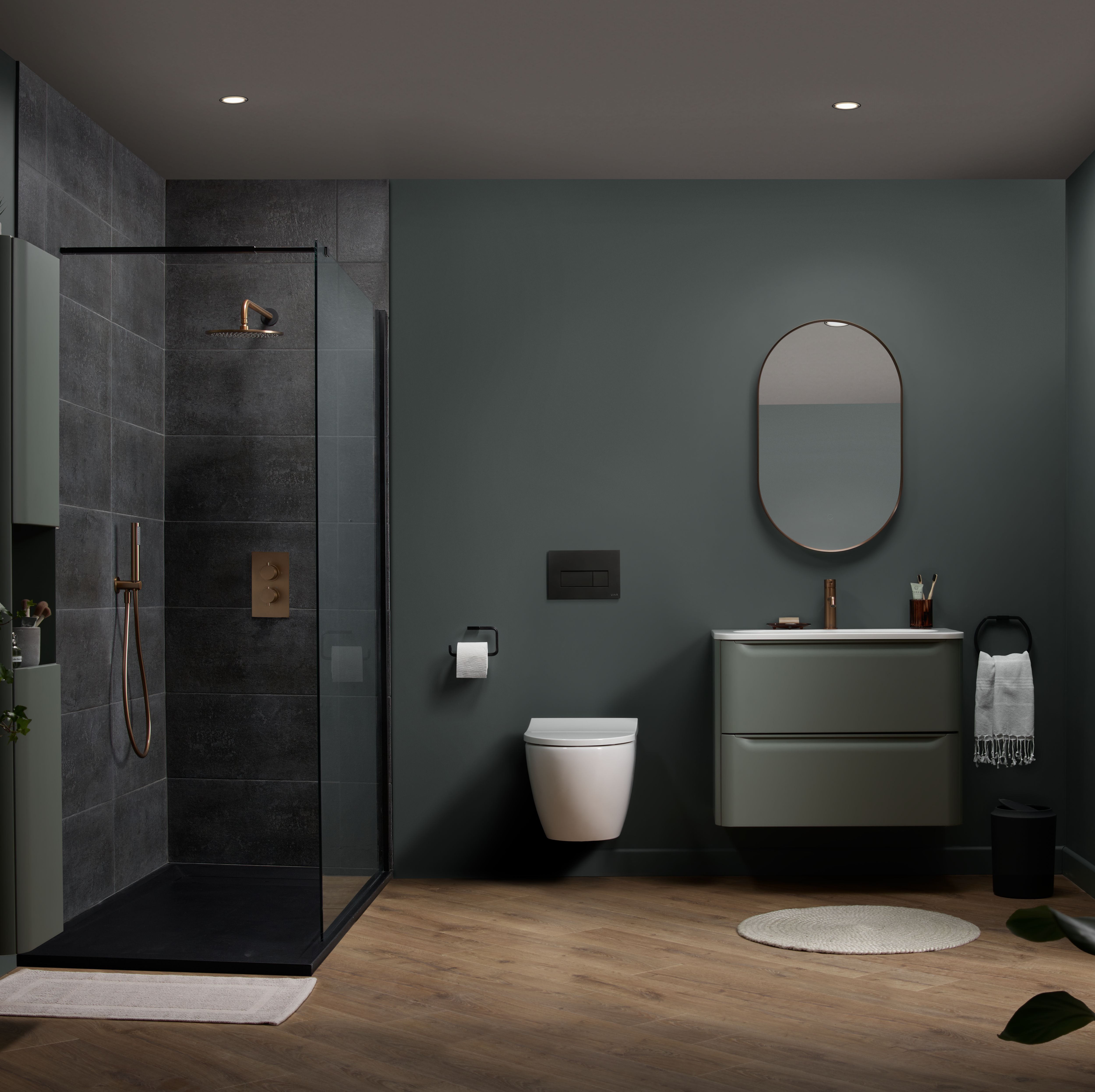 Aquadry Oria ½ turn Bronze effect Diverter Shower mixer