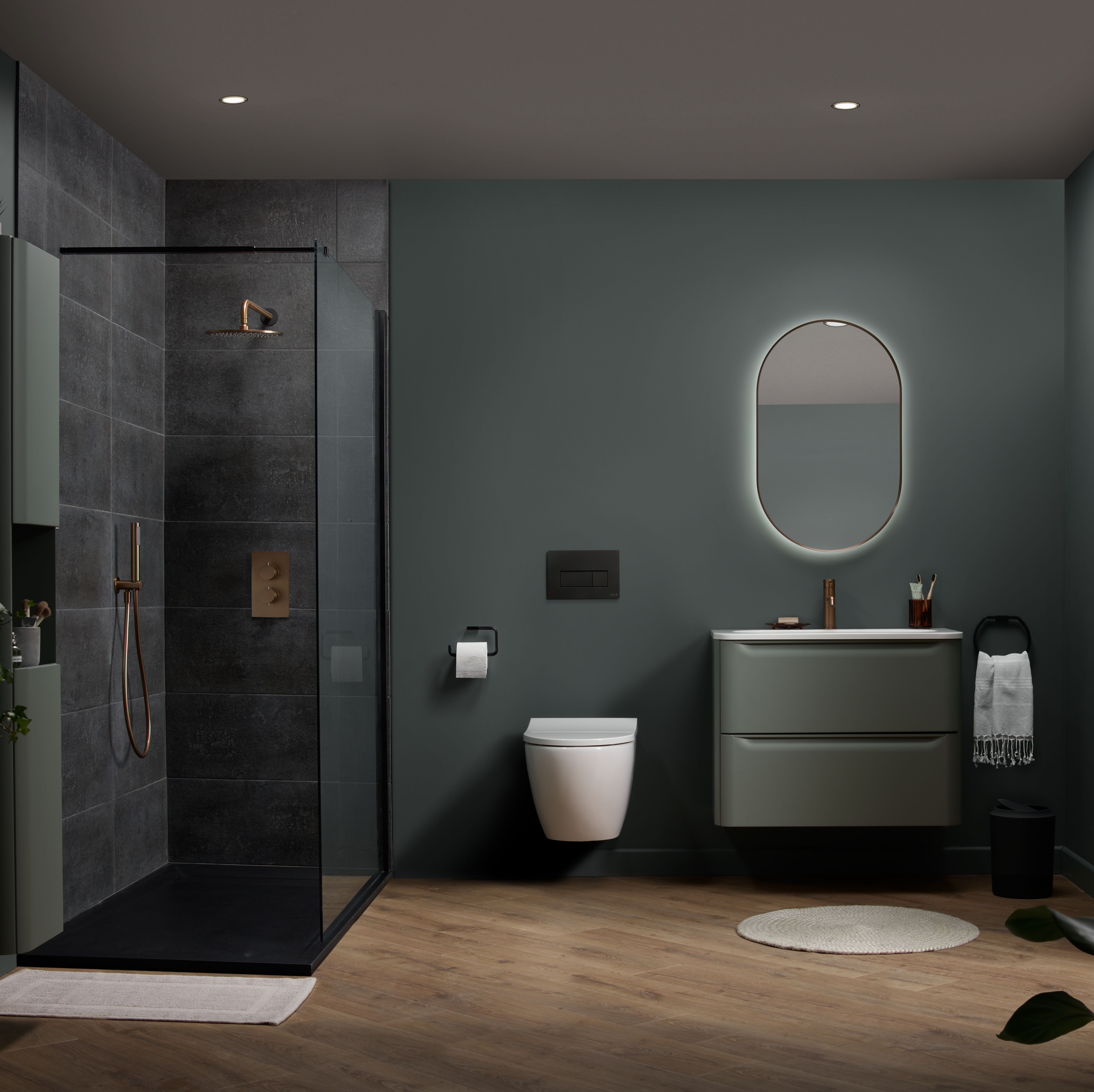 Aquadry Oria ½ turn Bronze effect Diverter Shower mixer