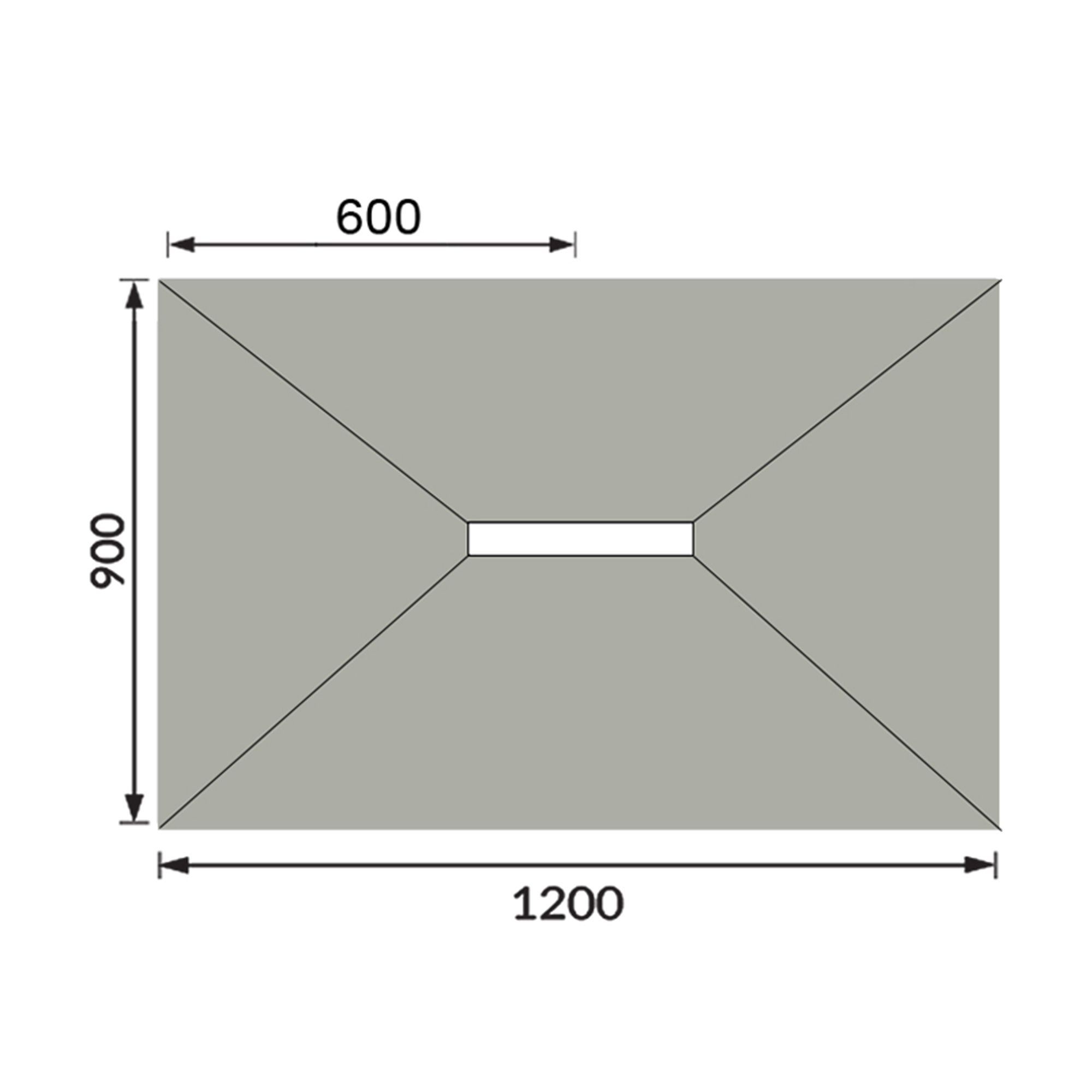 Aquadry Rectangular Centre drain Shower tray (L)120cm (W)90cm (H)3cm