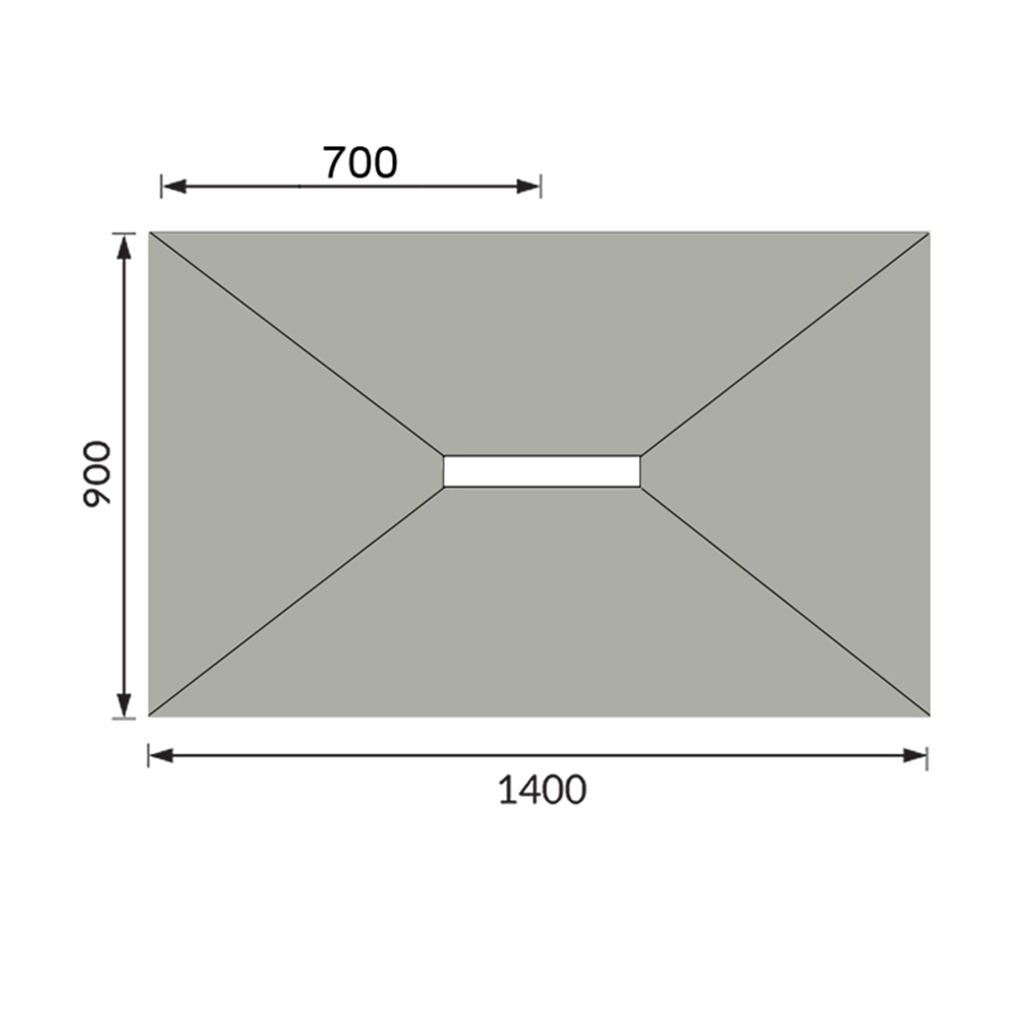 Aquadry Rectangular Centre drain Shower tray (L)140cm (W)90cm (H)3cm