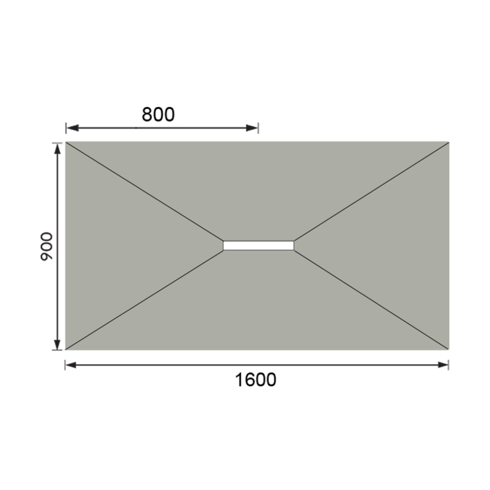 Aquadry Rectangular Centre drain Shower tray (L)160cm (W)90cm (H)3cm