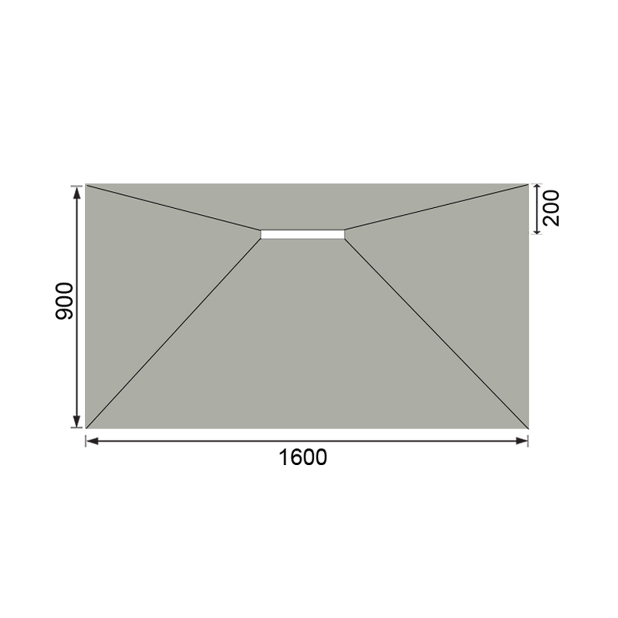 Aquadry Rectangular End drain Shower tray (L)160cm (W)90cm (H)3cm