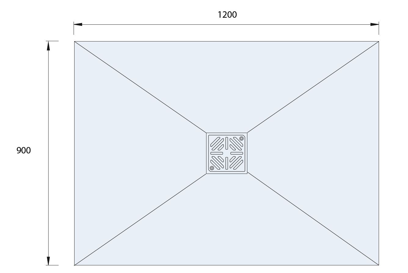 Aquadry Rectangular Shower tray kit (L)120cm (W)90cm (H)3cm
