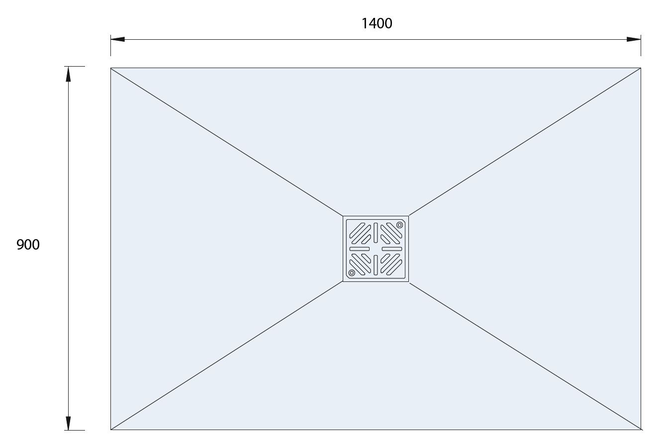 Aquadry Shower tray kit (L)140cm (W)90cm (H)3cm