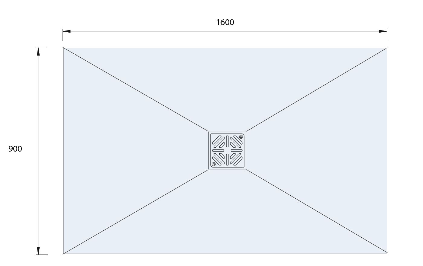 Aquadry Shower tray kit (L)160cm (W)90cm (H)3cm