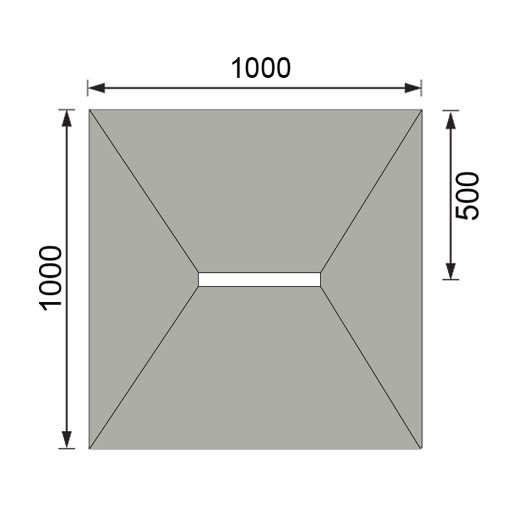 Aquadry Square Centre drain Shower tray (L)100cm (W)100cm (H)3cm