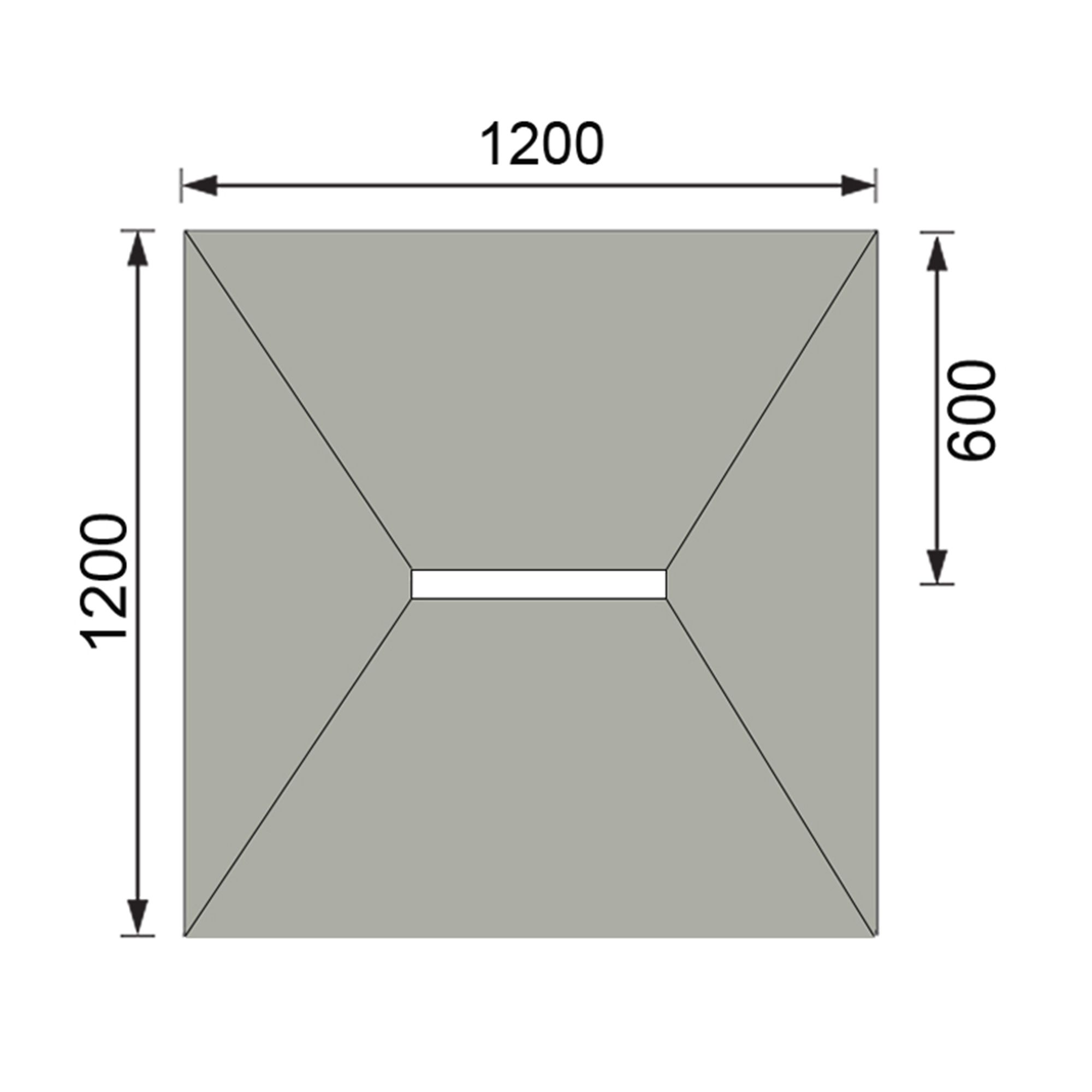 Aquadry Square Centre drain Shower tray (L)120cm (W)120cm (H)3cm