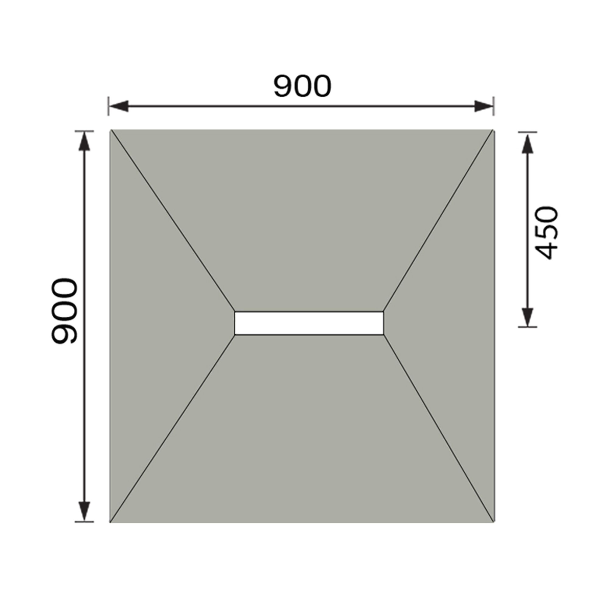 Aquadry Square Centre drain Shower tray (L)90cm (W)90cm (H)3cm