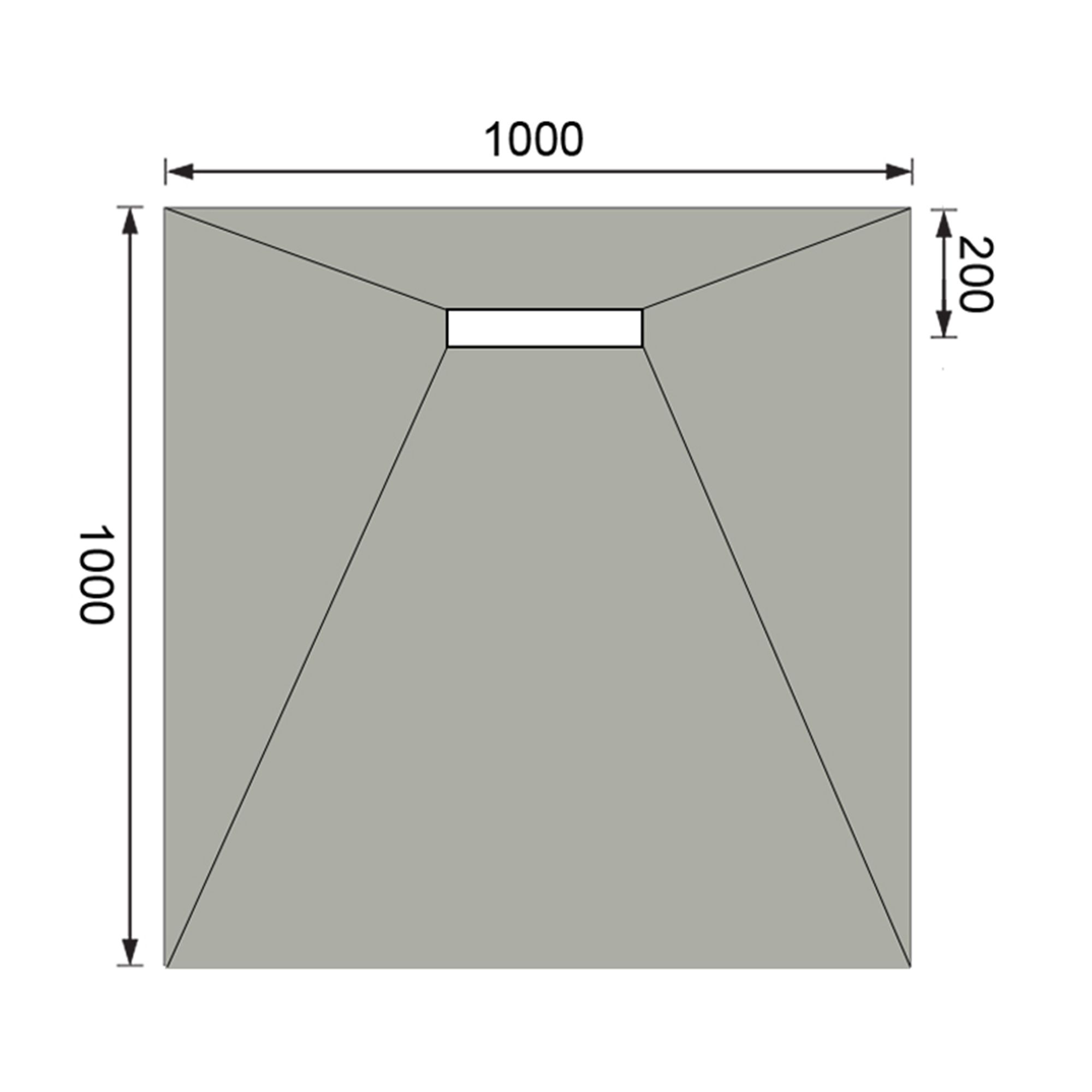 Aquadry Square End drain Shower tray (L)100cm (W)100cm (H)3cm