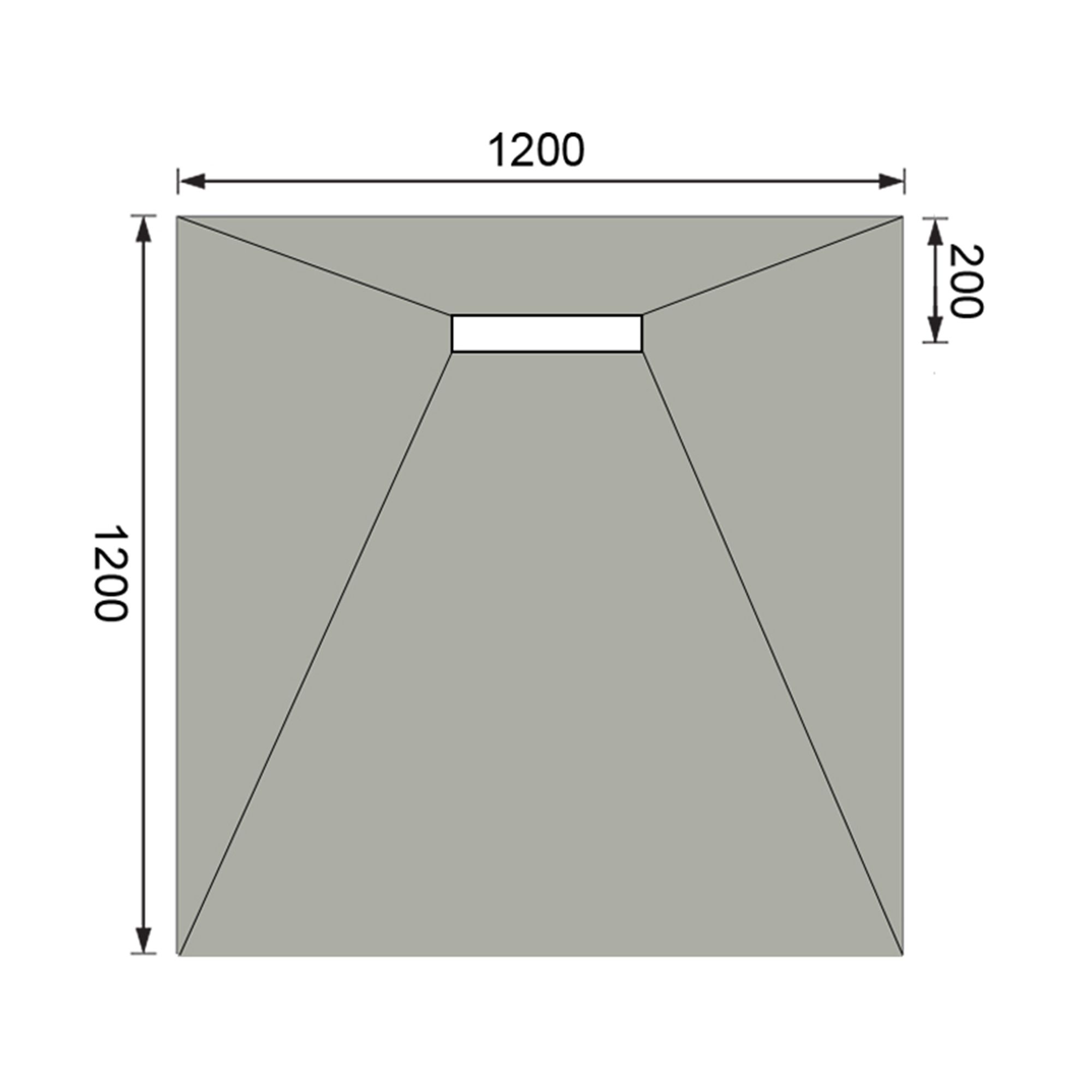 Aquadry Square End drain Shower tray (L)120cm (W)120cm (H)3cm