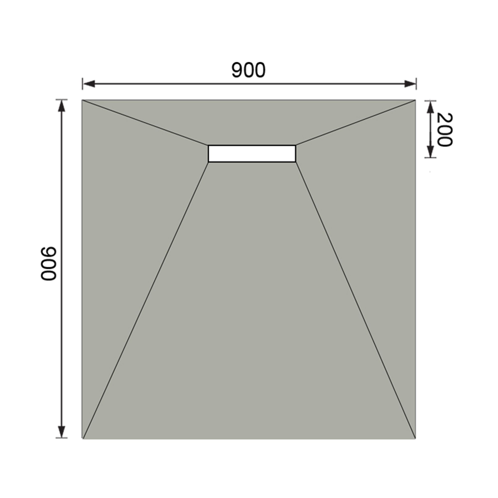 Aquadry Square End drain Shower tray (L)90cm (W)90cm (H)3cm