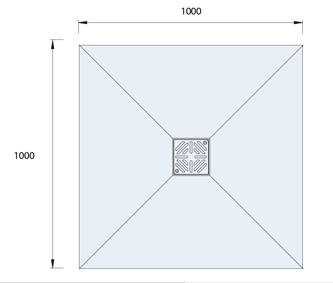 Aquadry Square Shower tray kit (L)100cm (W)100cm (H)3cm