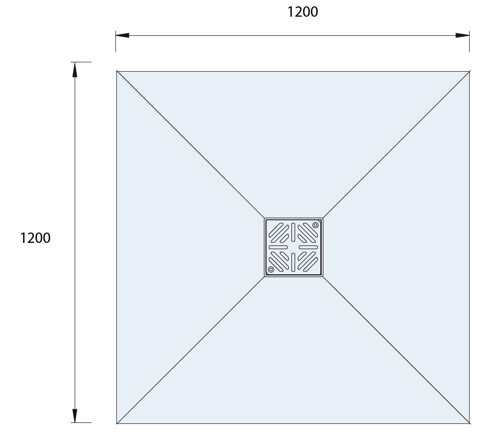 Aquadry Square Shower tray kit (L)120cm (W)120cm (H)3cm