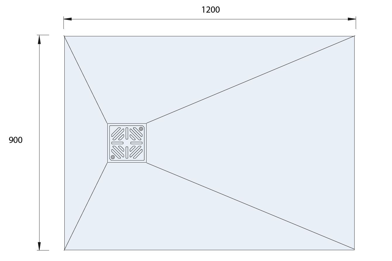 Aquadry Square Shower tray kit (L)120cm (W)90cm (H)3cm