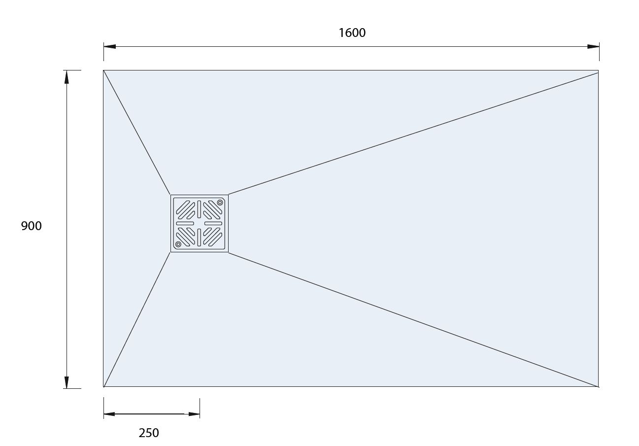 Aquadry Square Shower tray kit (L)160cm (W)90cm (H)3cm