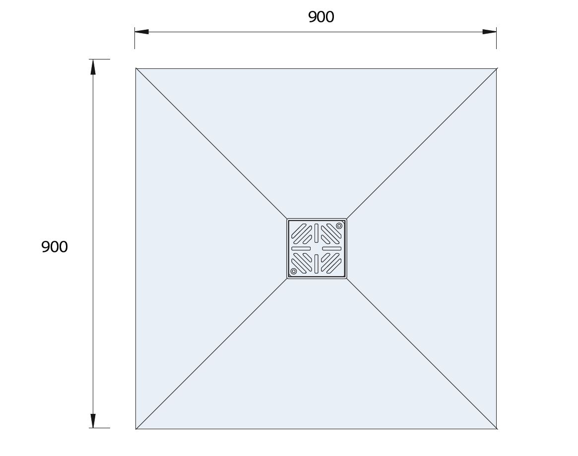 Aquadry Square Shower tray kit (L)90cm (W)90cm (H)3cm
