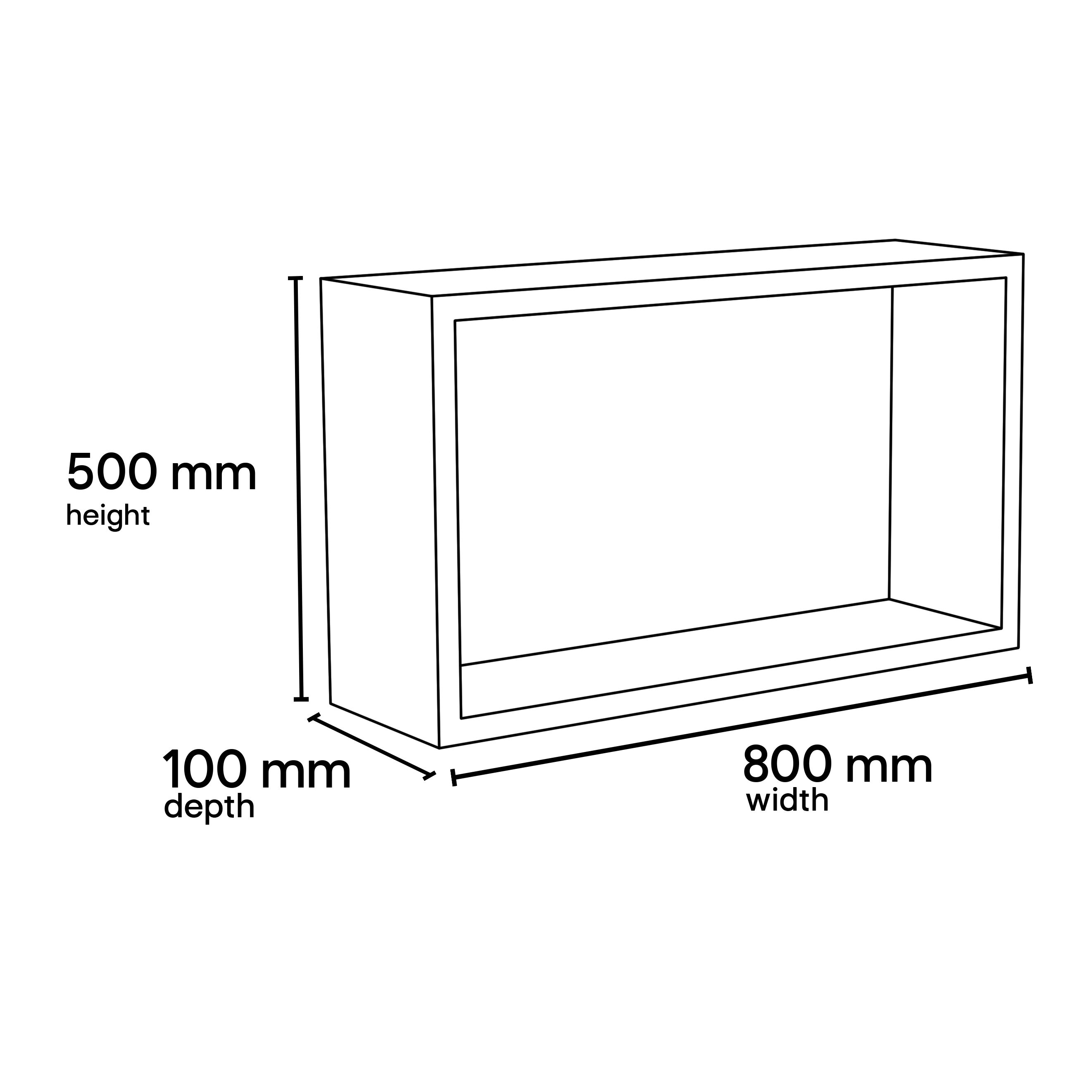 Aquadry Wet room Recessed storage unit, (L)500mm (D)100mm (W)800mm