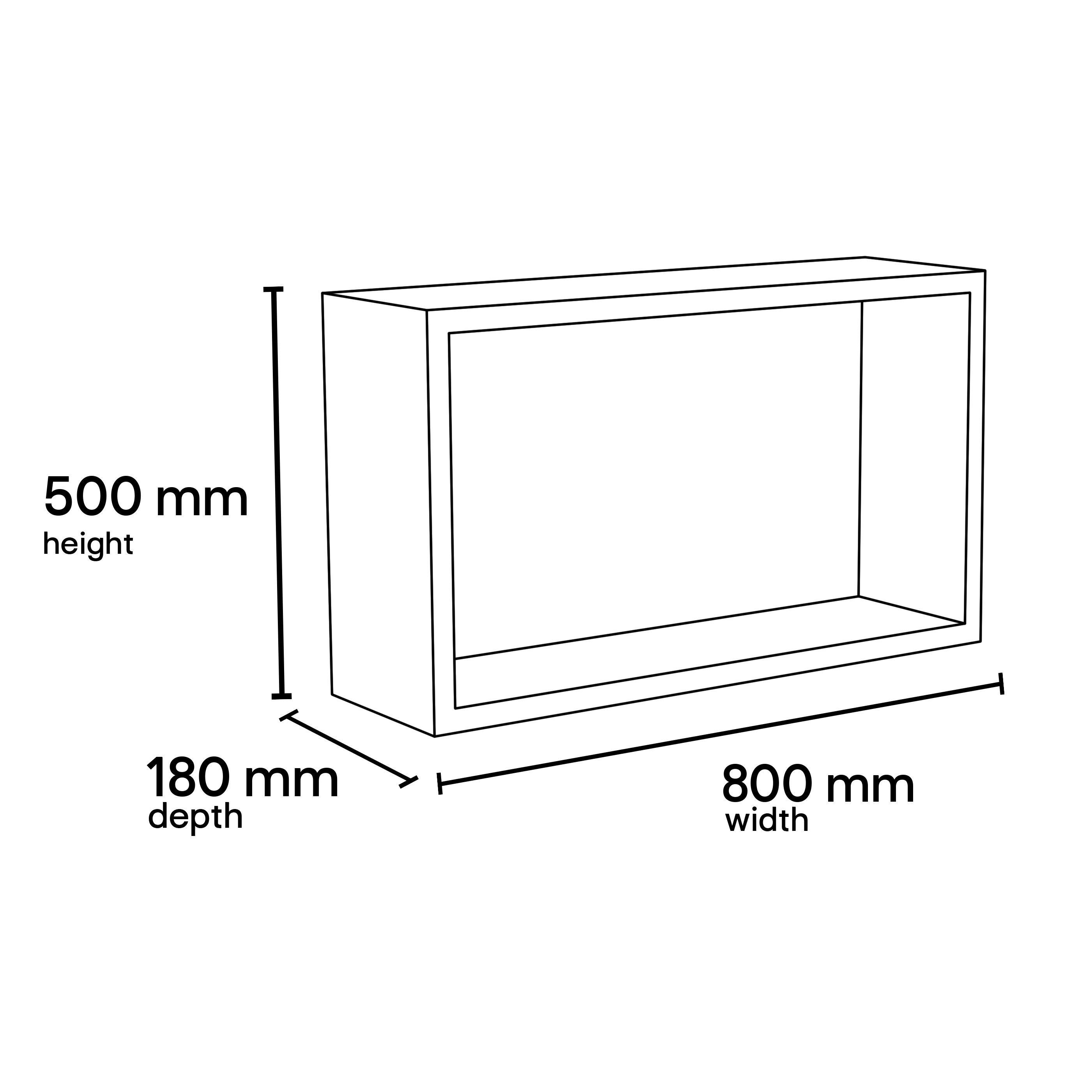 Aquadry Wet room Recessed storage unit, (L)500mm (D)180mm (W)800mm