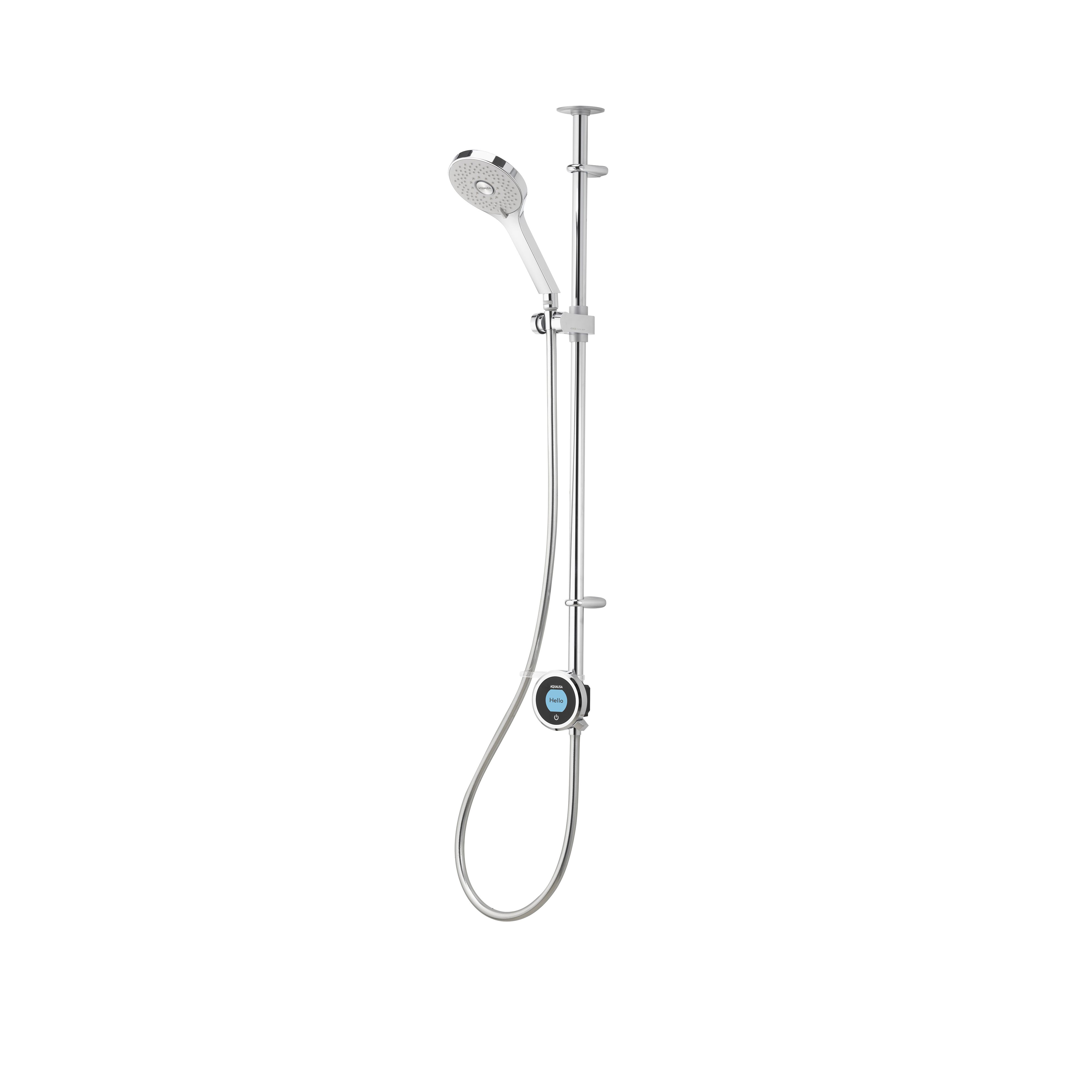 Aqualisa Optic Q Concealed valve Gravity-pumped Ceiling fed Smart Digital 3-spray pattern Shower with Adjustable head