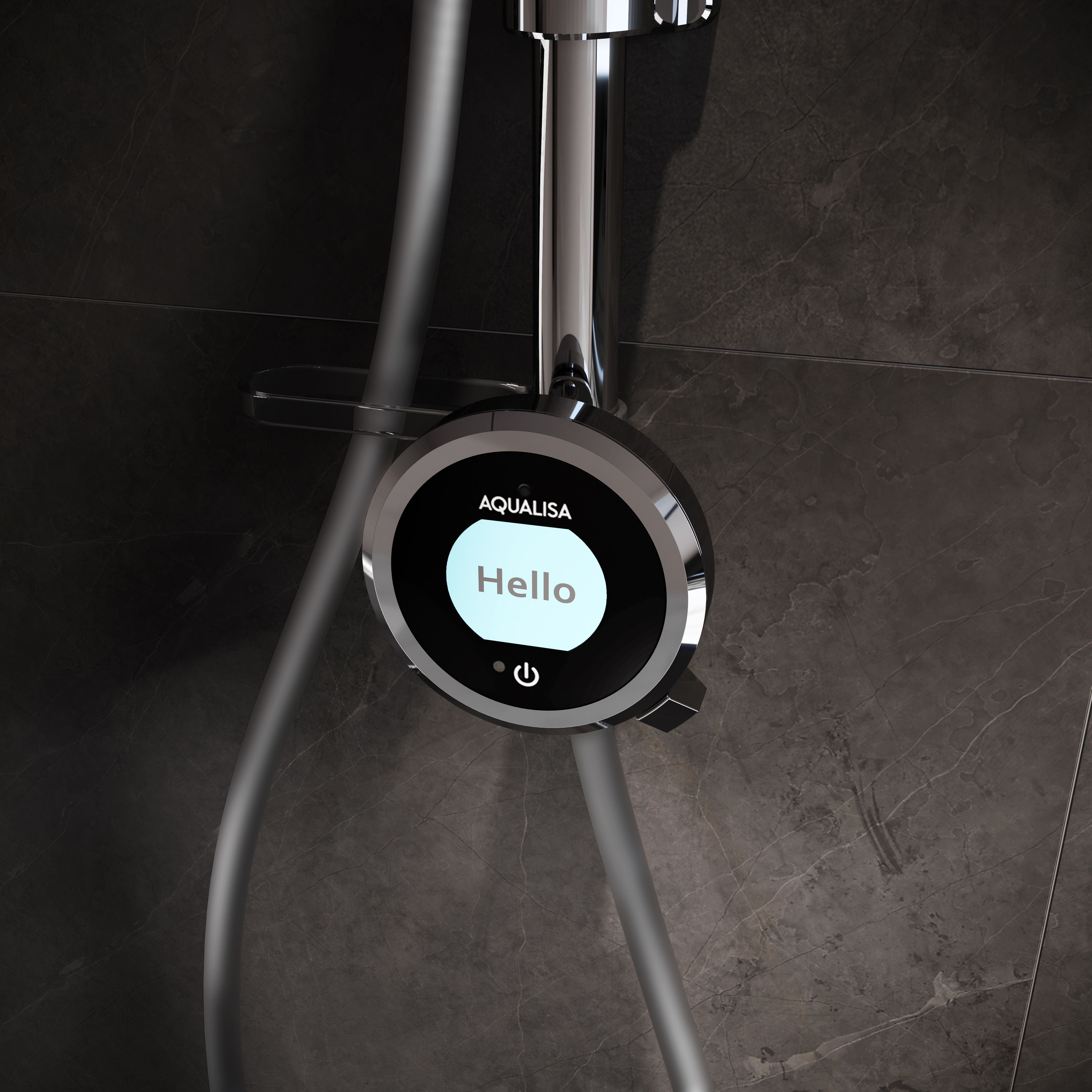 Aqualisa Optic Q Concealed valve Gravity-pumped Ceiling fed Smart Digital 3-spray pattern Shower with Adjustable head