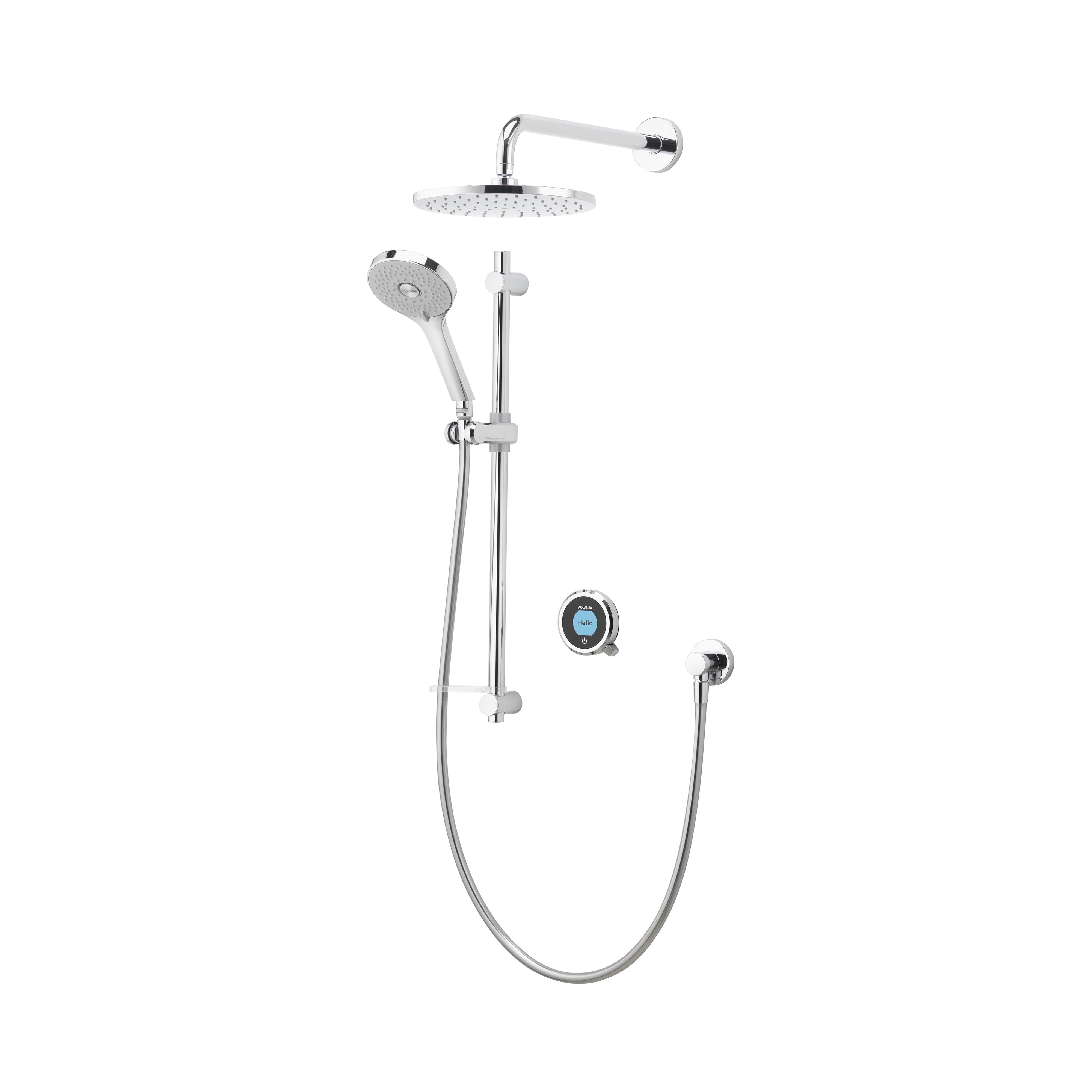 Aqualisa Optic Q Concealed valve Gravity-pumped Smart Digital mixer Shower with Adjustable & Wall-fixed head