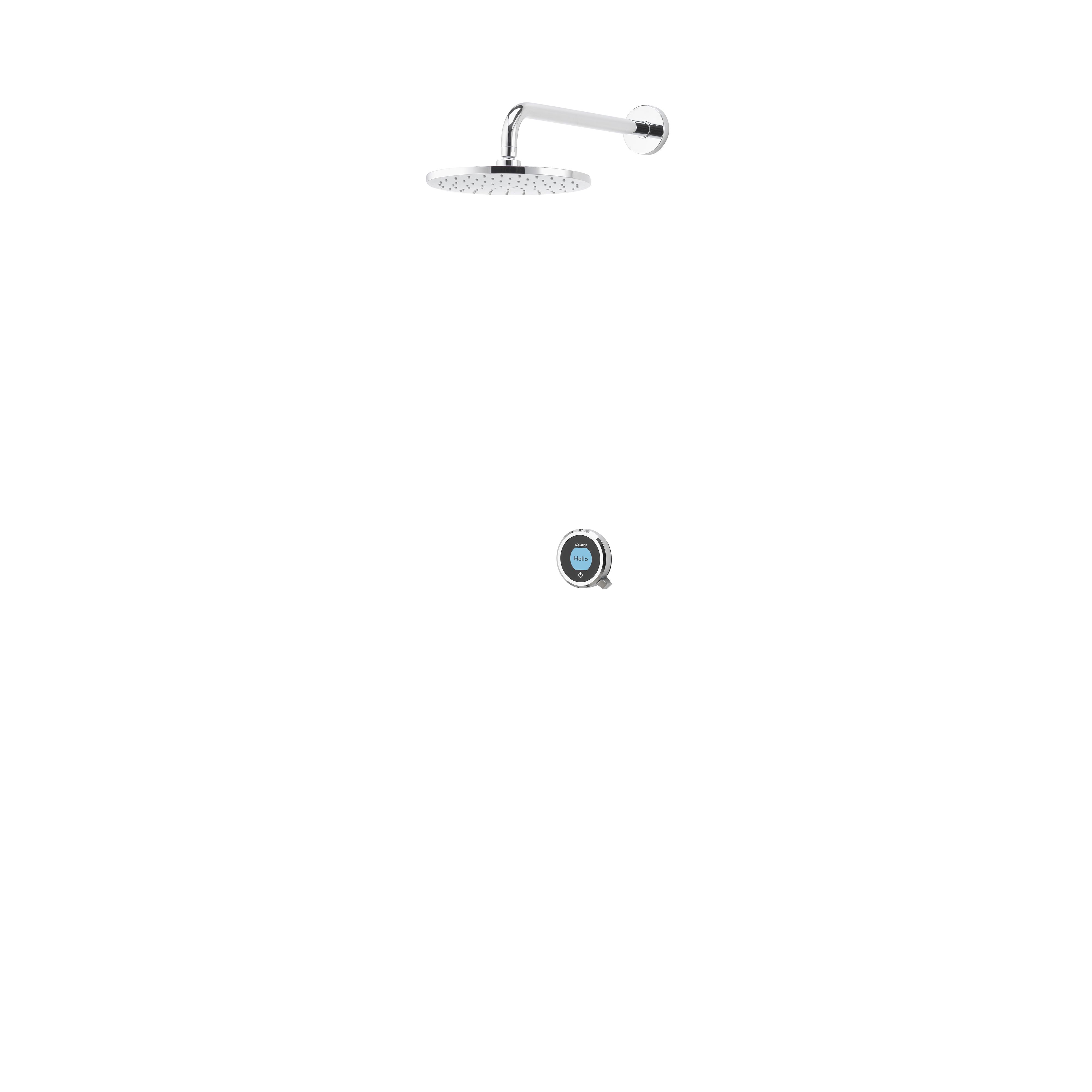 Aqualisa Optic Q Concealed valve Gravity-pumped Wall fed Smart Digital 3-spray pattern Shower with Fixed head