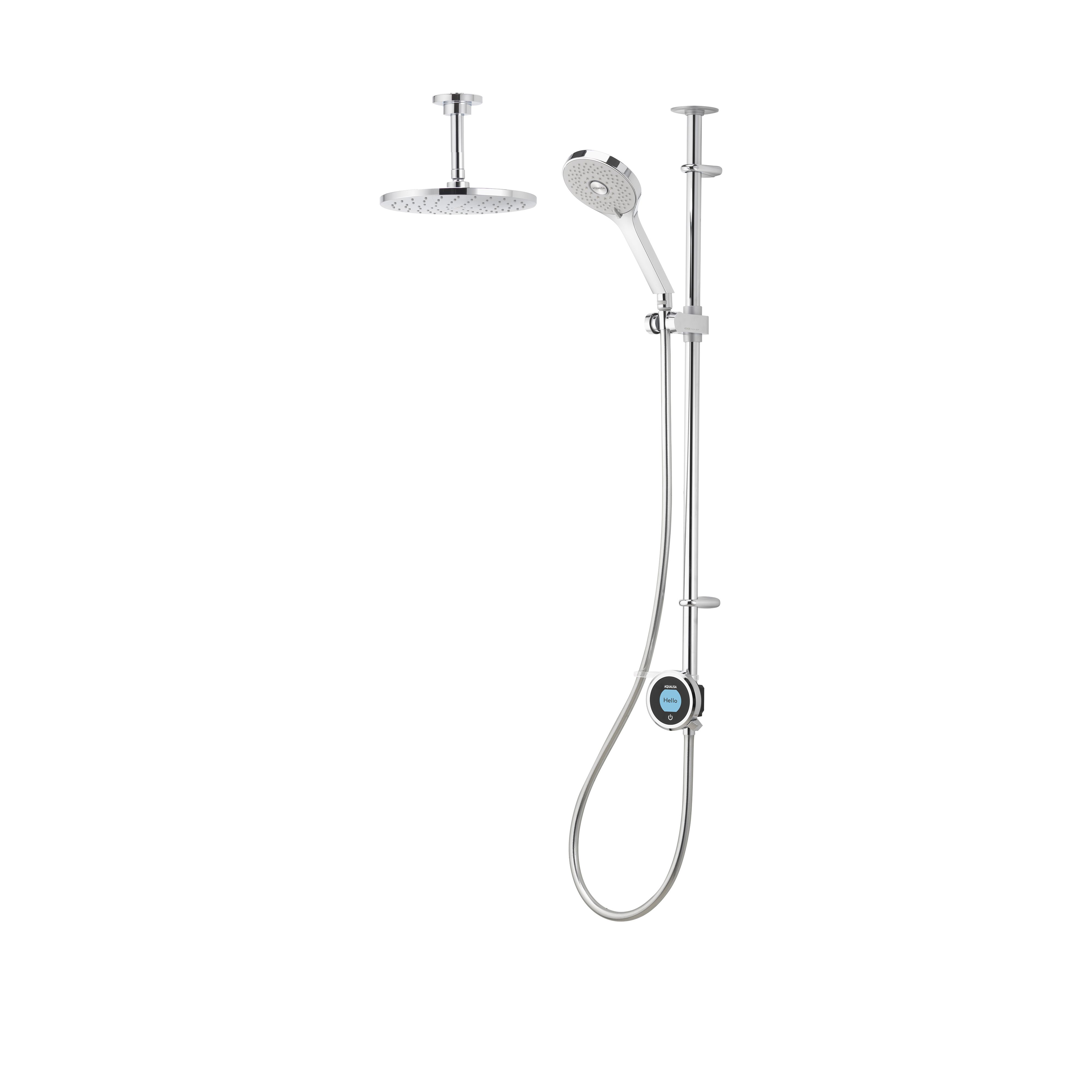 Aqualisa Optic Q Concealed valve HP/Combi Ceiling fed Smart Digital 3-spray pattern Shower with Adjustable head