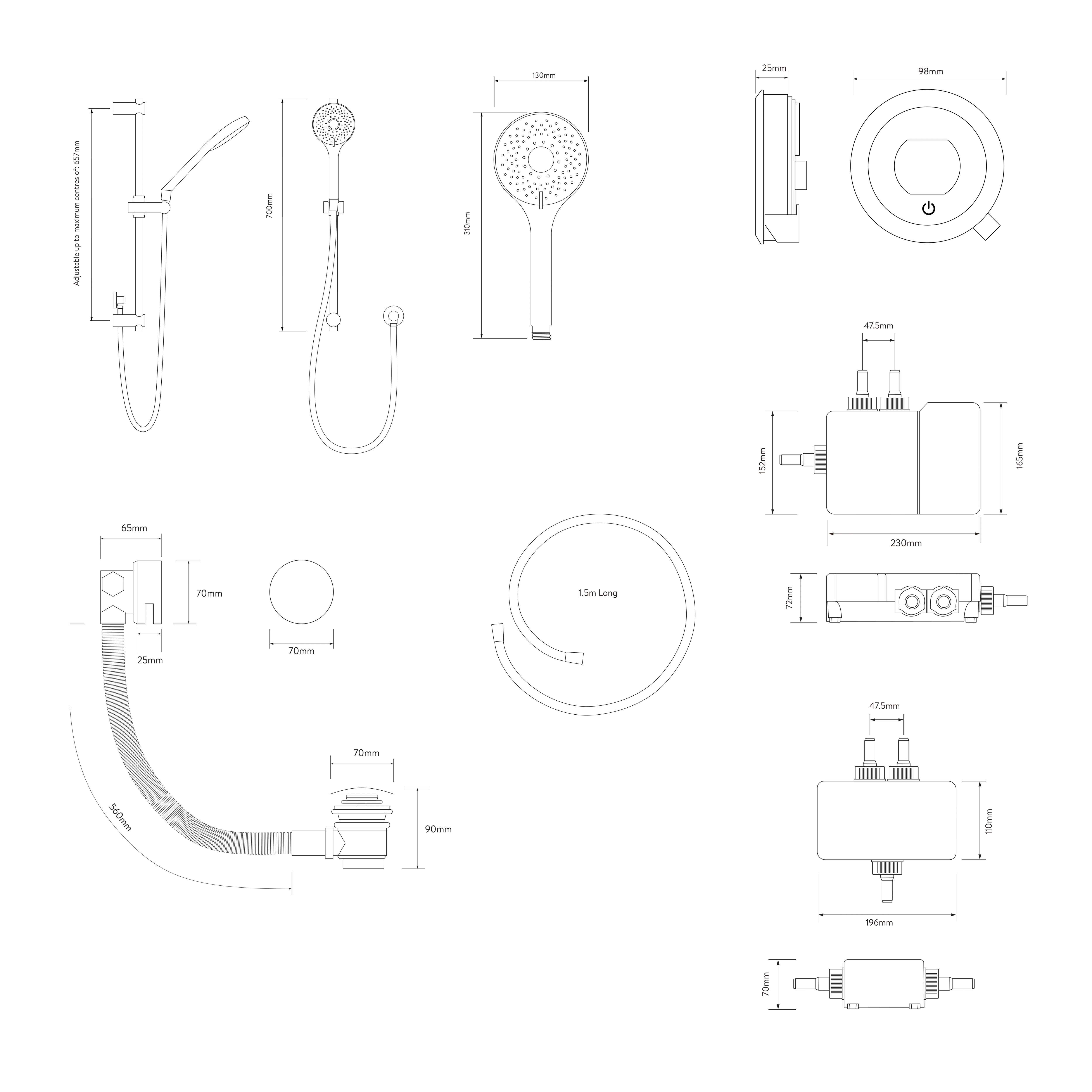 Aqualisa Optic Q Concealed valve HP/Combi Smart Digital mixer 