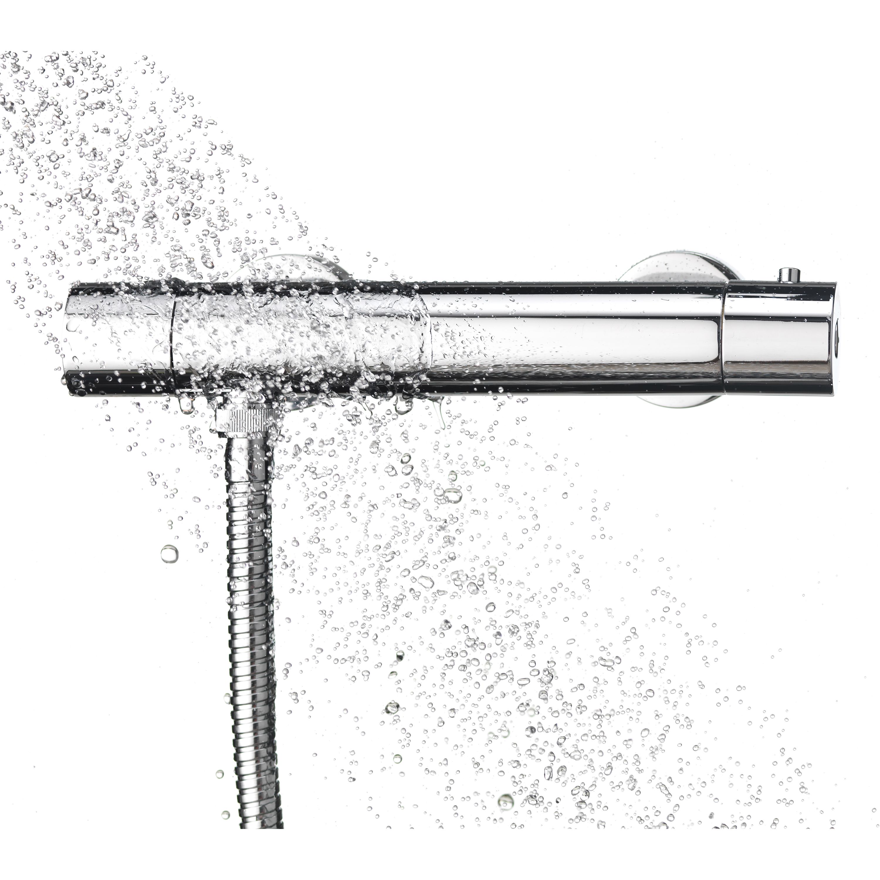 Aqualisa Sierra Gloss Chrome effect Rear fed Thermostatic Mixer Shower