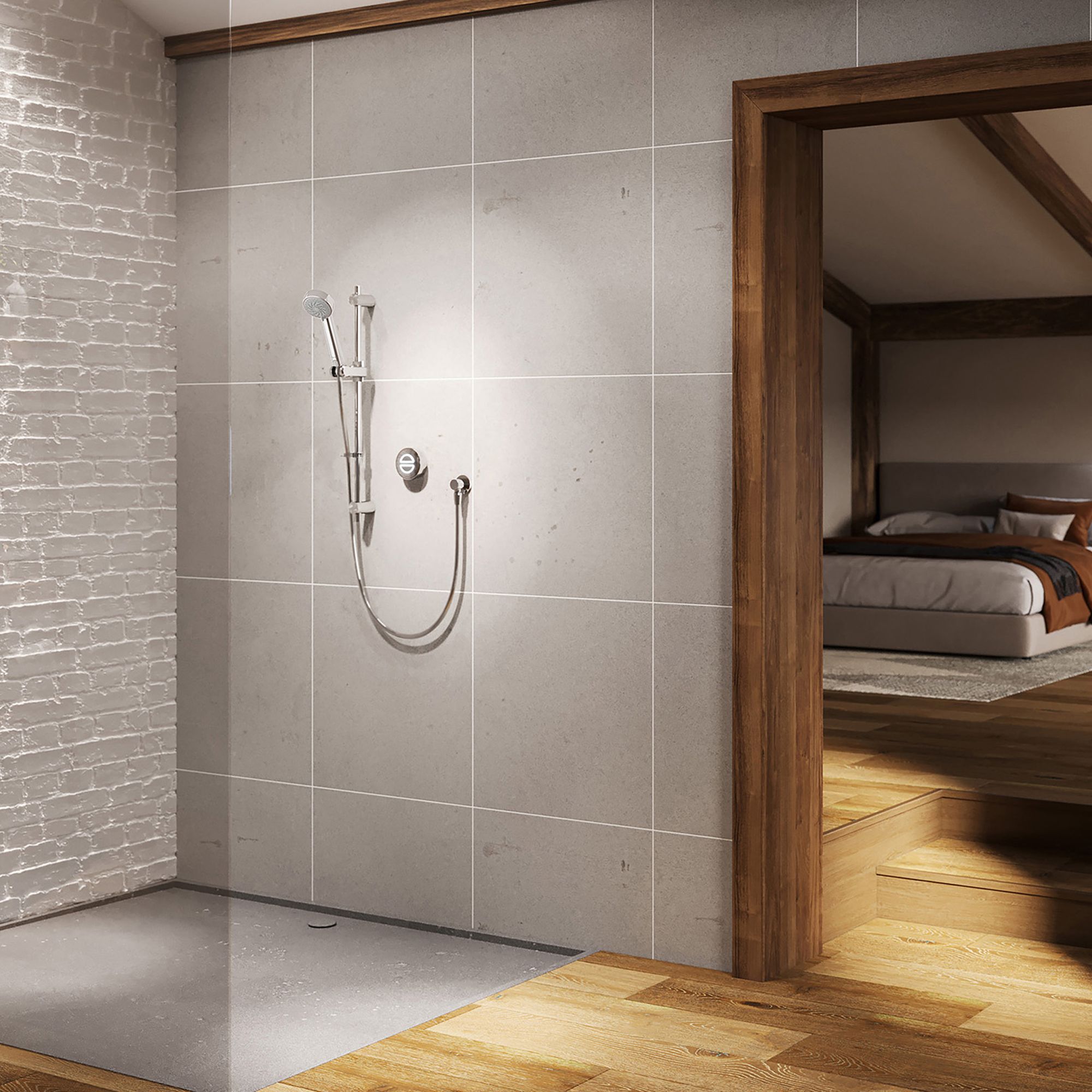 Aqualisa Smart Link Concealed valve Gravity-pumped Wall fed Smart Digital 4-spray pattern Shower with Adjustable head