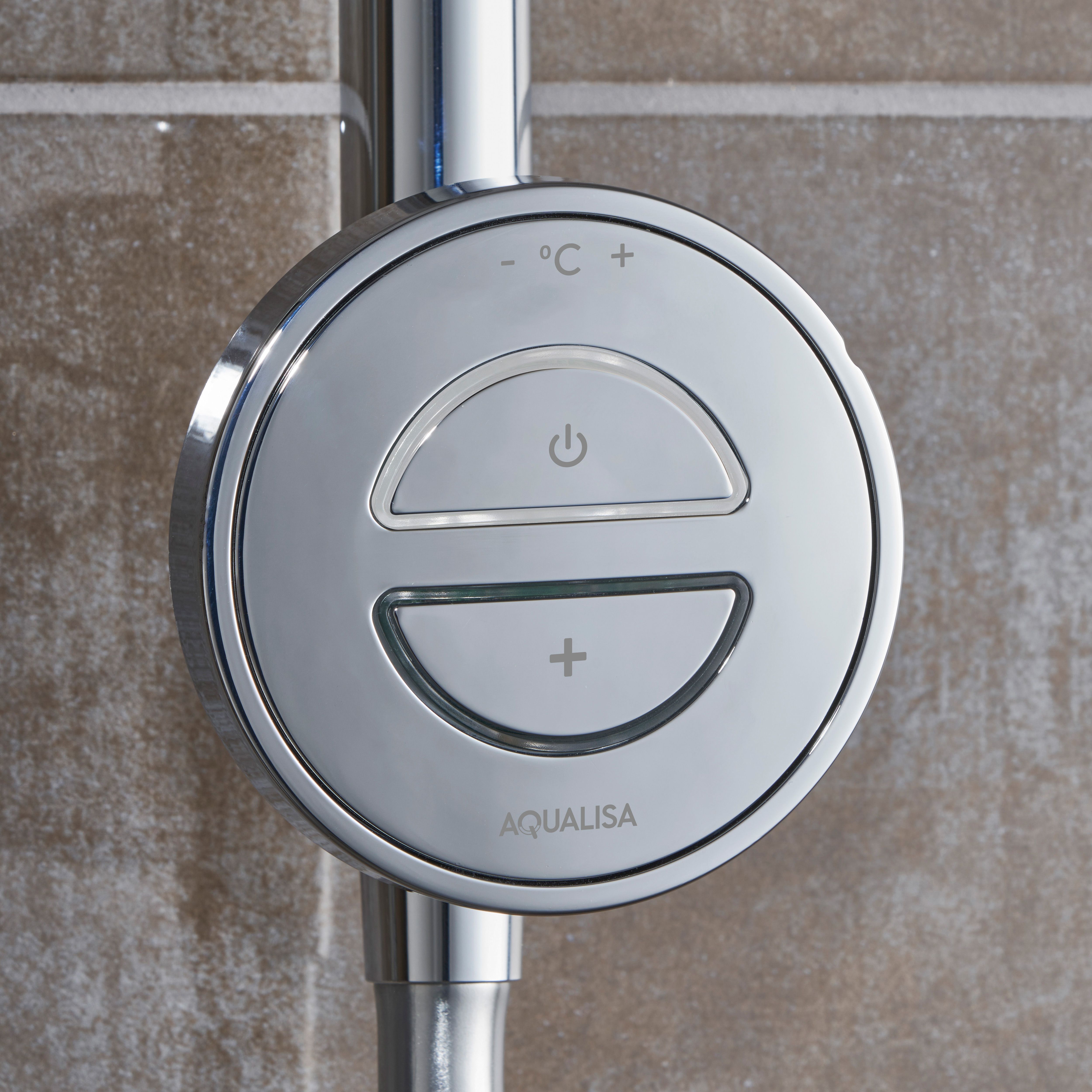 Aqualisa Smart Link Exposed valve Gravity-pumped Ceiling fed Smart Digital Shower with Adjustable
