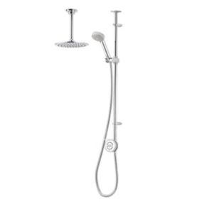 Aqualisa Smart Link Exposed valve HP/Combi Ceiling fed Smart Digital 4-spray pattern Shower with Adjustable & Fixed Shower head