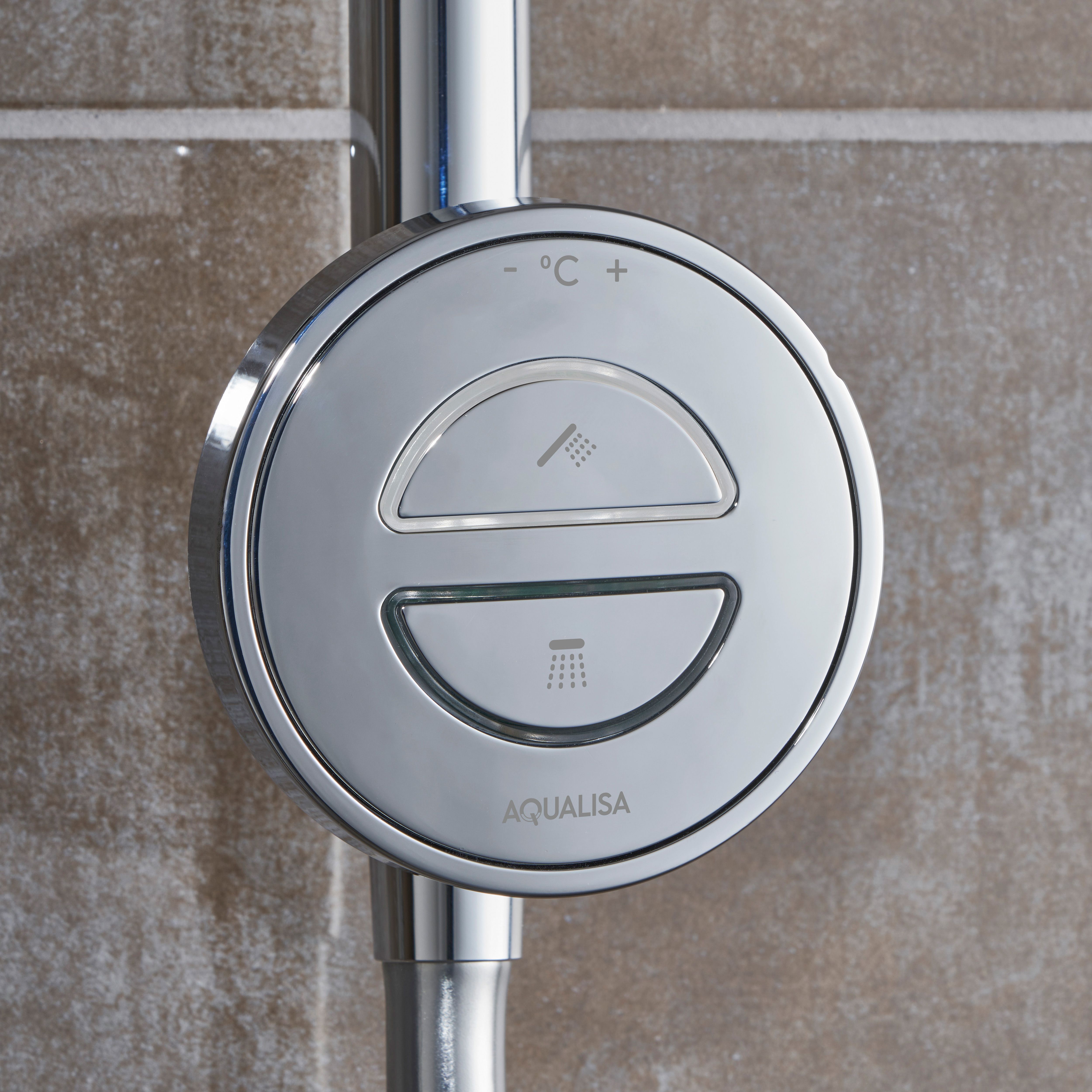 Aqualisa Smart Link Exposed valve HP/Combi Ceiling fed Smart Digital Shower with Adjustable & Fixed Shower head