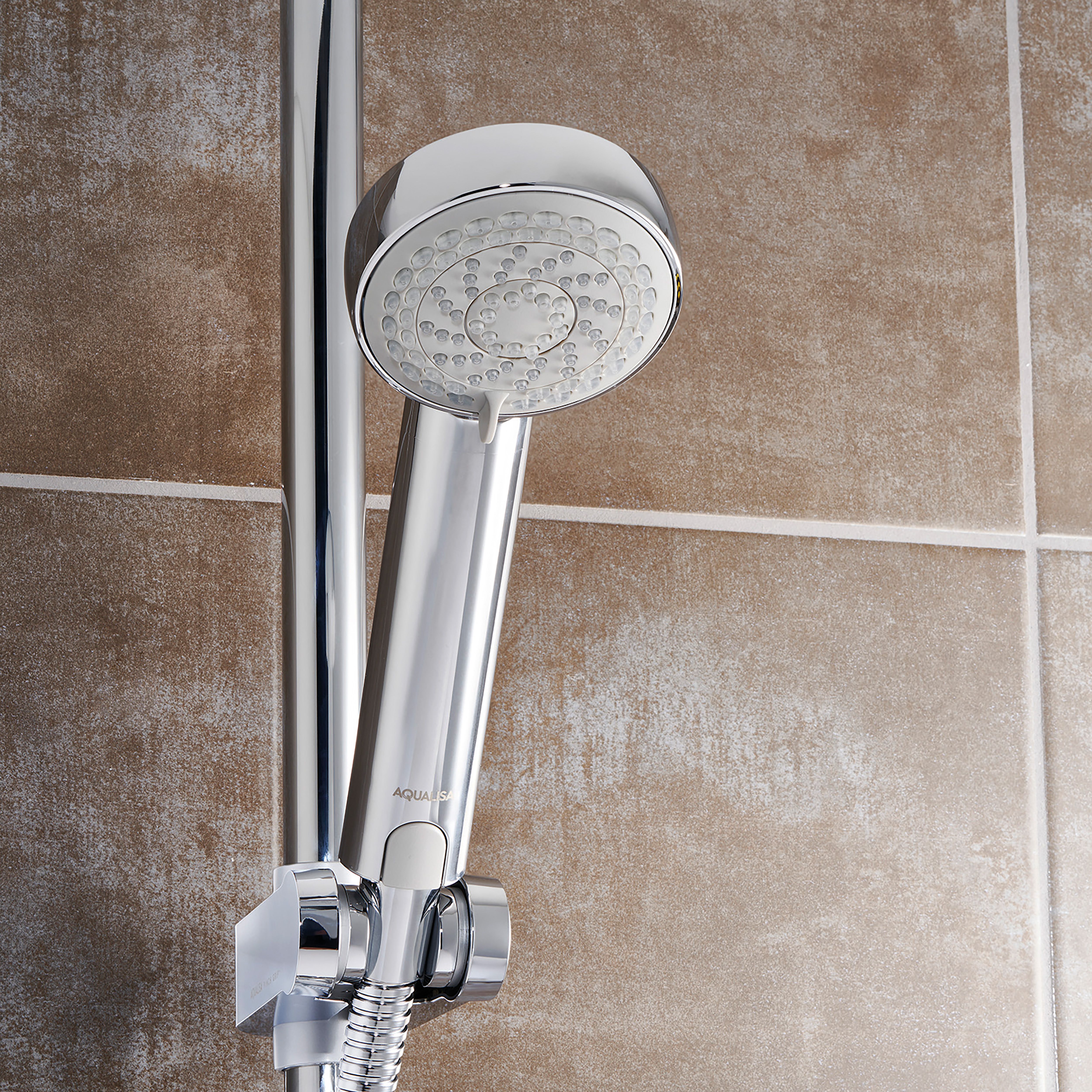 Aqualisa Smart Link Exposed valve HP/Combi Ceiling fed Smart Digital Shower with Adjustable & Fixed Shower head