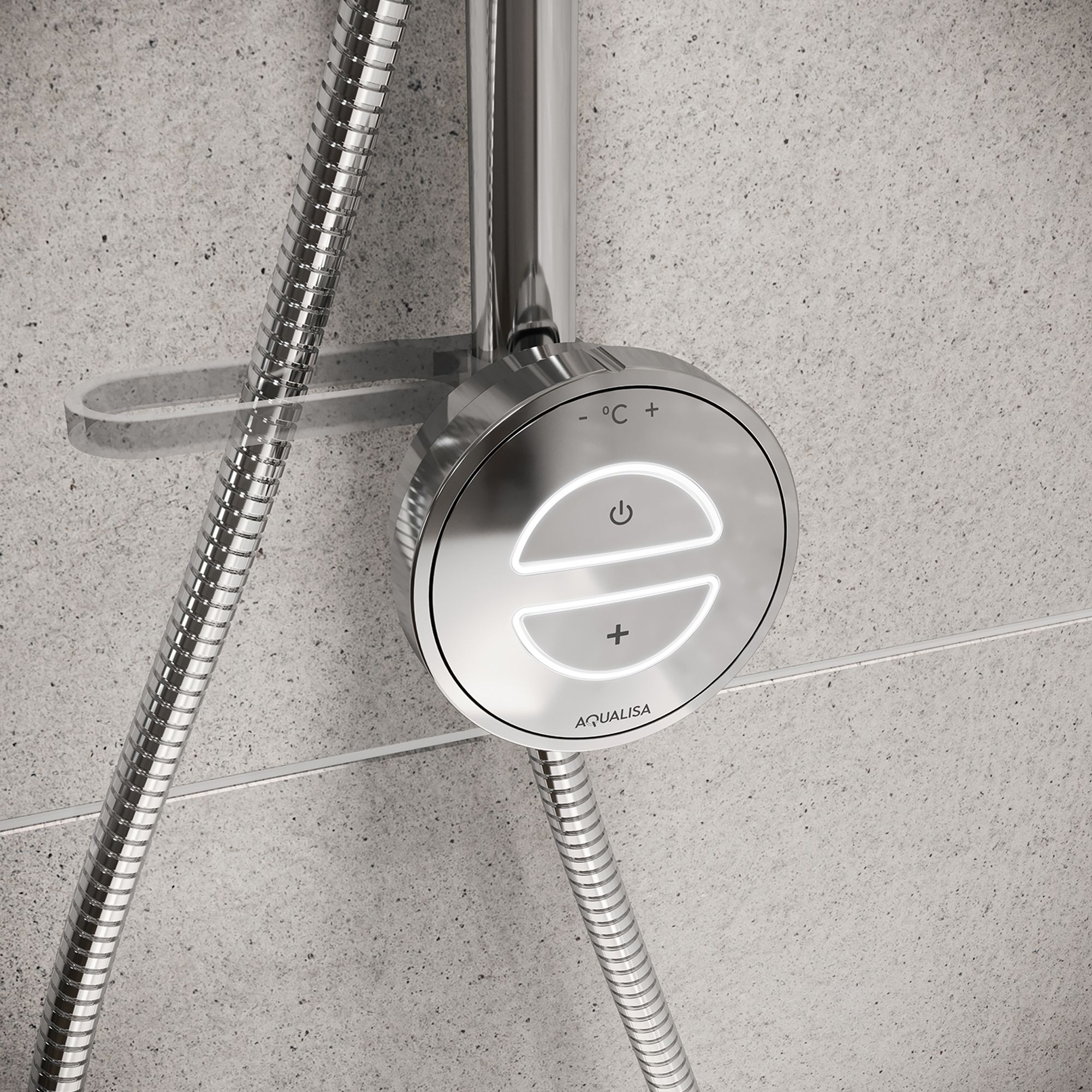 Aqualisa Smart Link Gravity-pumped Ceiling fed Smart Digital 4-spray pattern Shower with Adjustable head