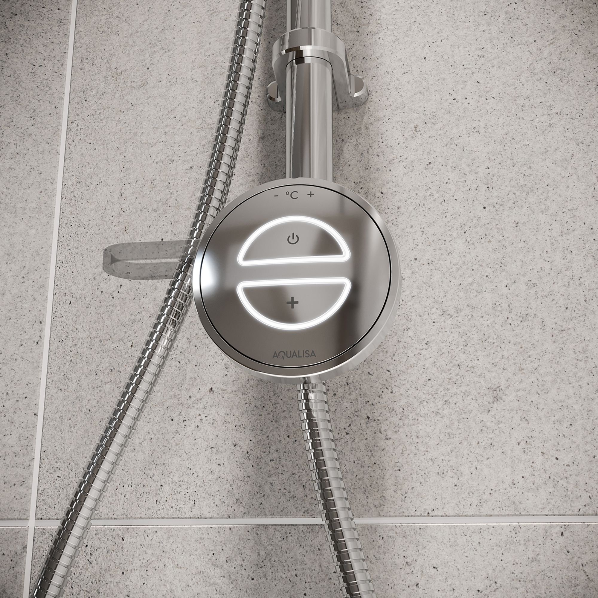 Aqualisa Smart Link Gravity-pumped Ceiling fed Smart Digital 4-spray pattern Shower with Adjustable head