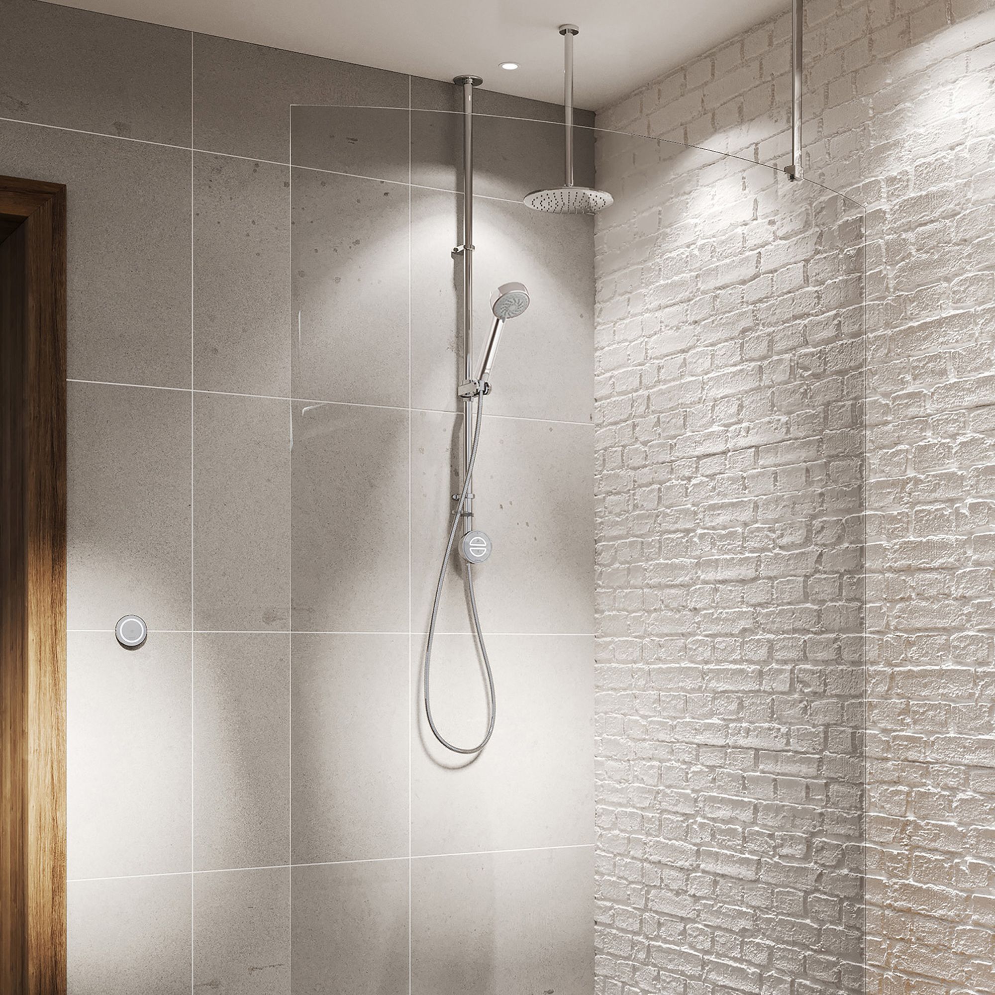 Aqualisa Smart Link HP/Combi Ceiling fed Smart Digital 4-spray pattern Shower with Adjustable head