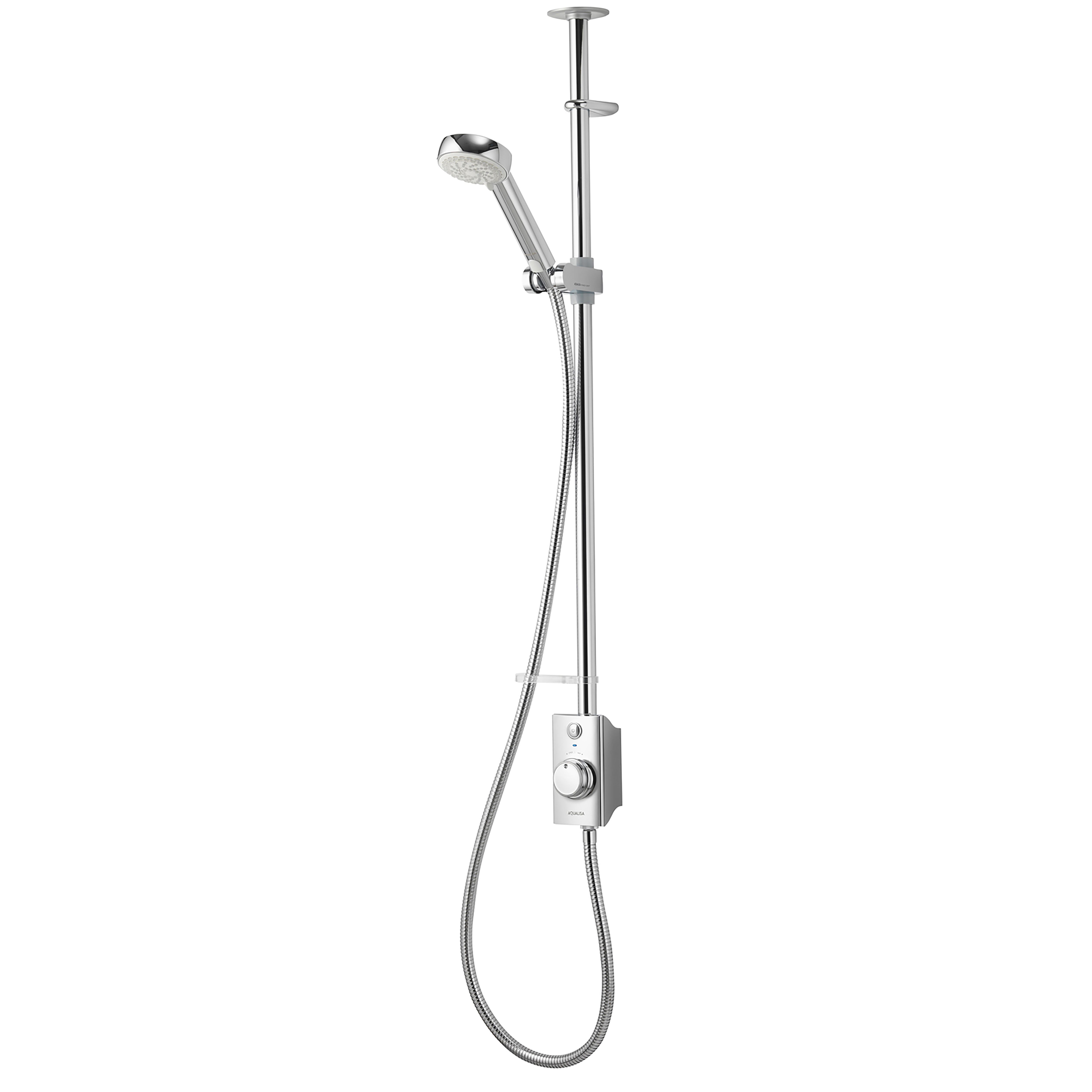 Aqualisa Visage Smart Chrome effect Ceiling fed High pressure Digital Exposed valve Adjustable HP/Combi Shower