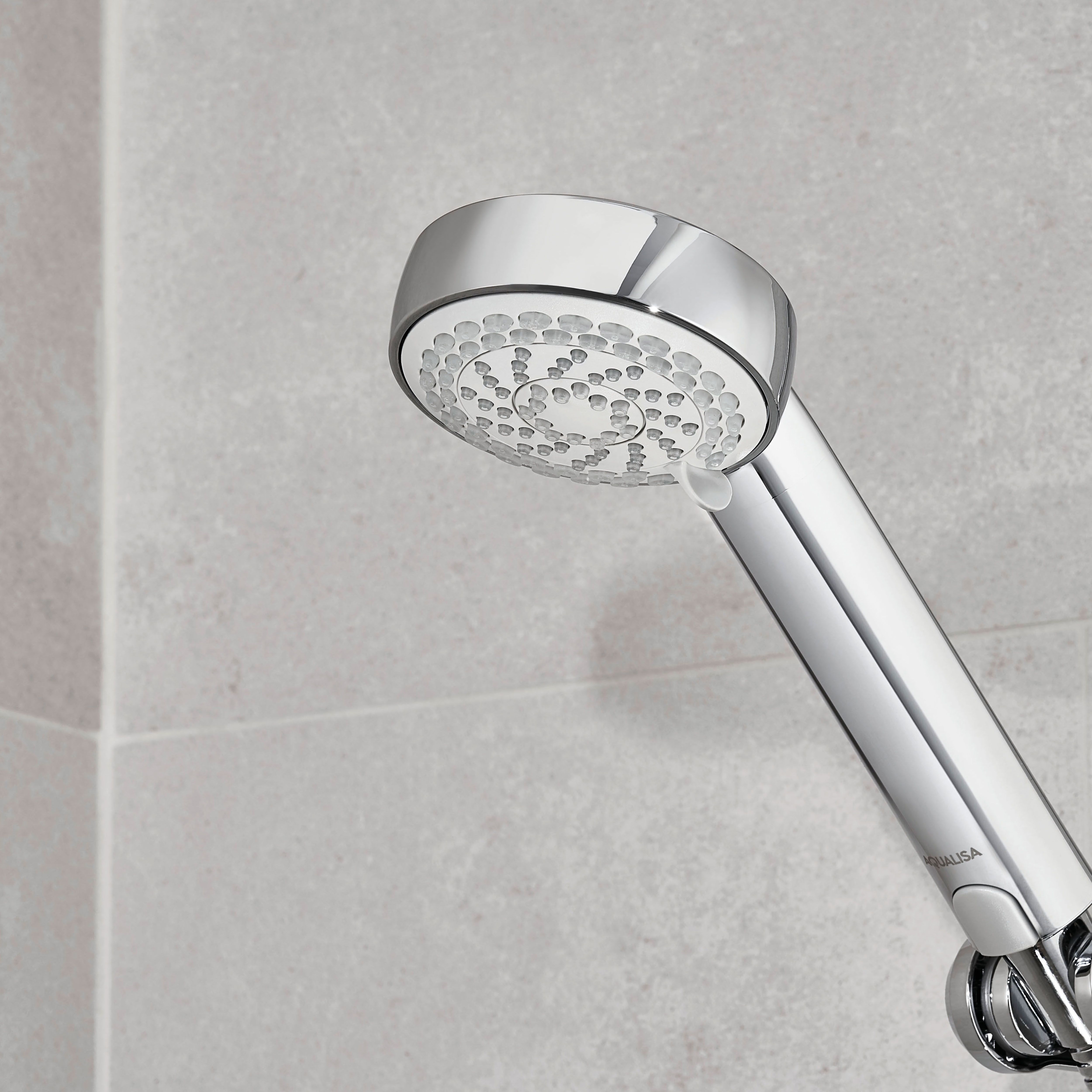 Aqualisa Visage Smart Concealed valve Gravity-pumped Wall fed Fixed head Smart Digital 4-spray pattern Shower Adjustable & Fixed Shower head