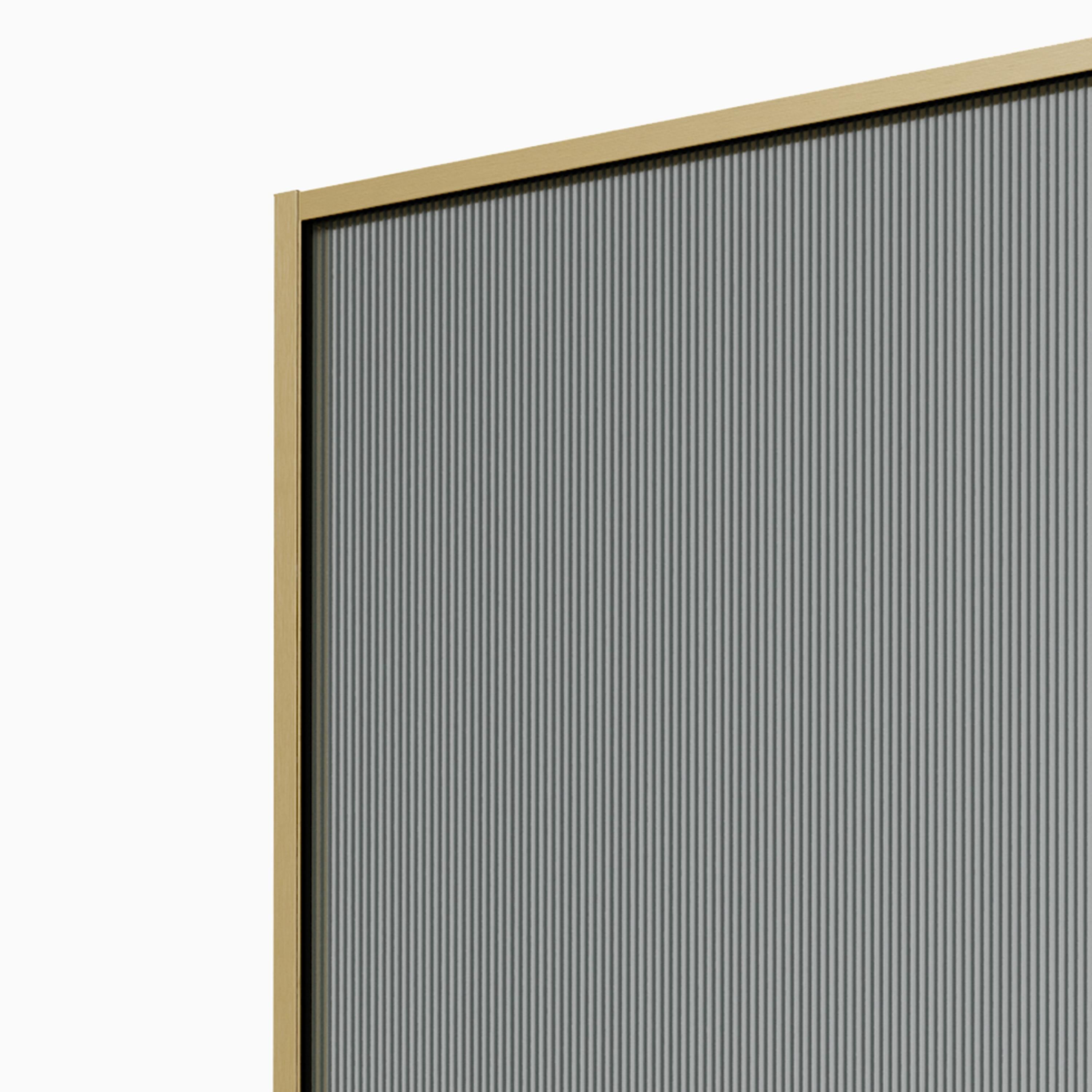 Aqualux AQ PRO Brushed Brass Single Wet room glass screen (H)200cm (W)90cm